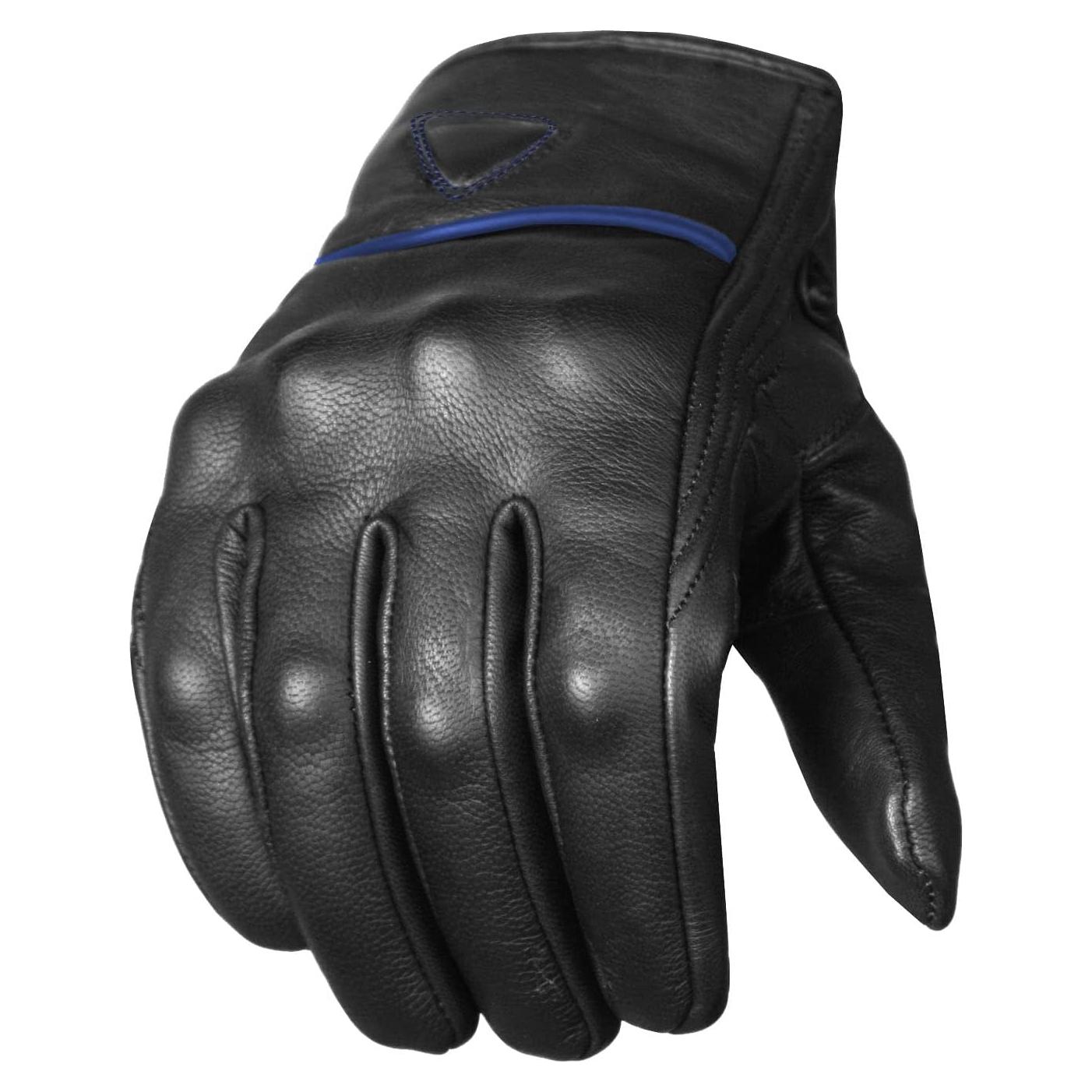 Guantes de Cuero Jackets 4 Bikes G57 Negros para Motocicleta