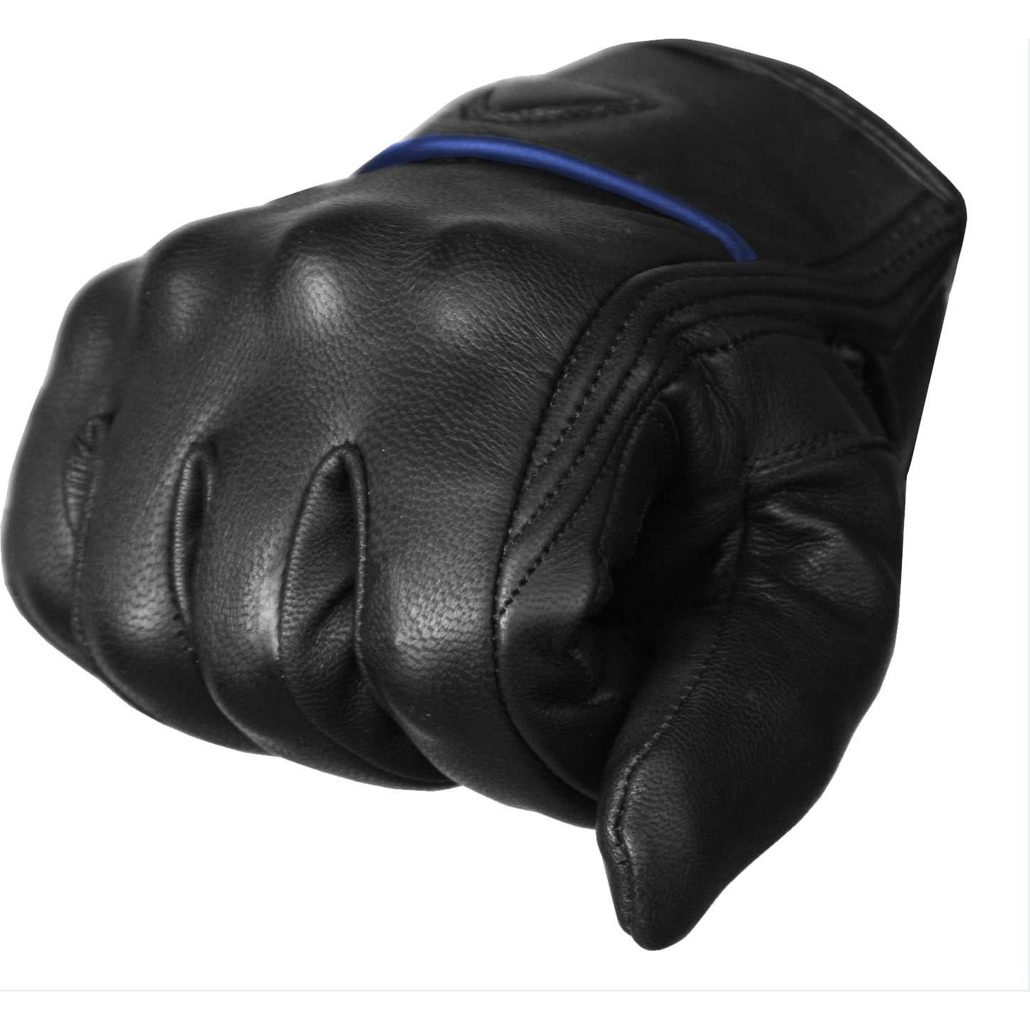 Guantes de Cuero Jackets 4 Bikes G57 Negros para Motocicleta