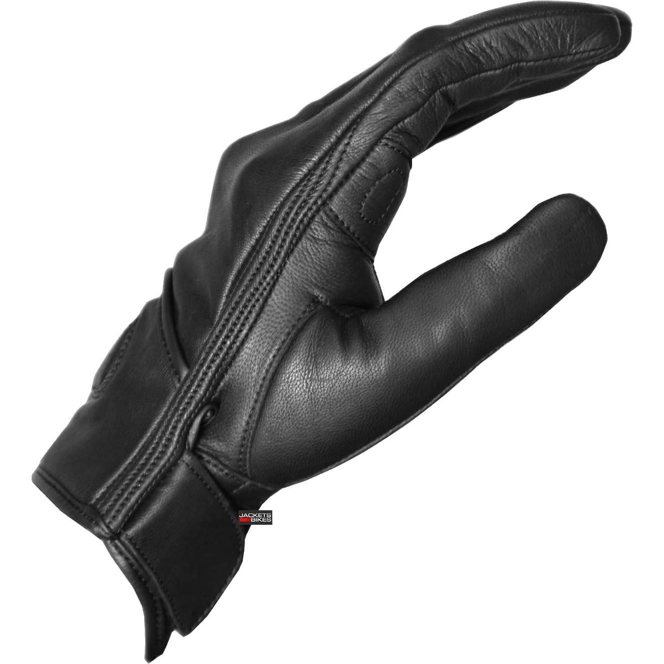 Guantes de Cuero Jackets 4 Bikes G57 Negros para Motocicleta