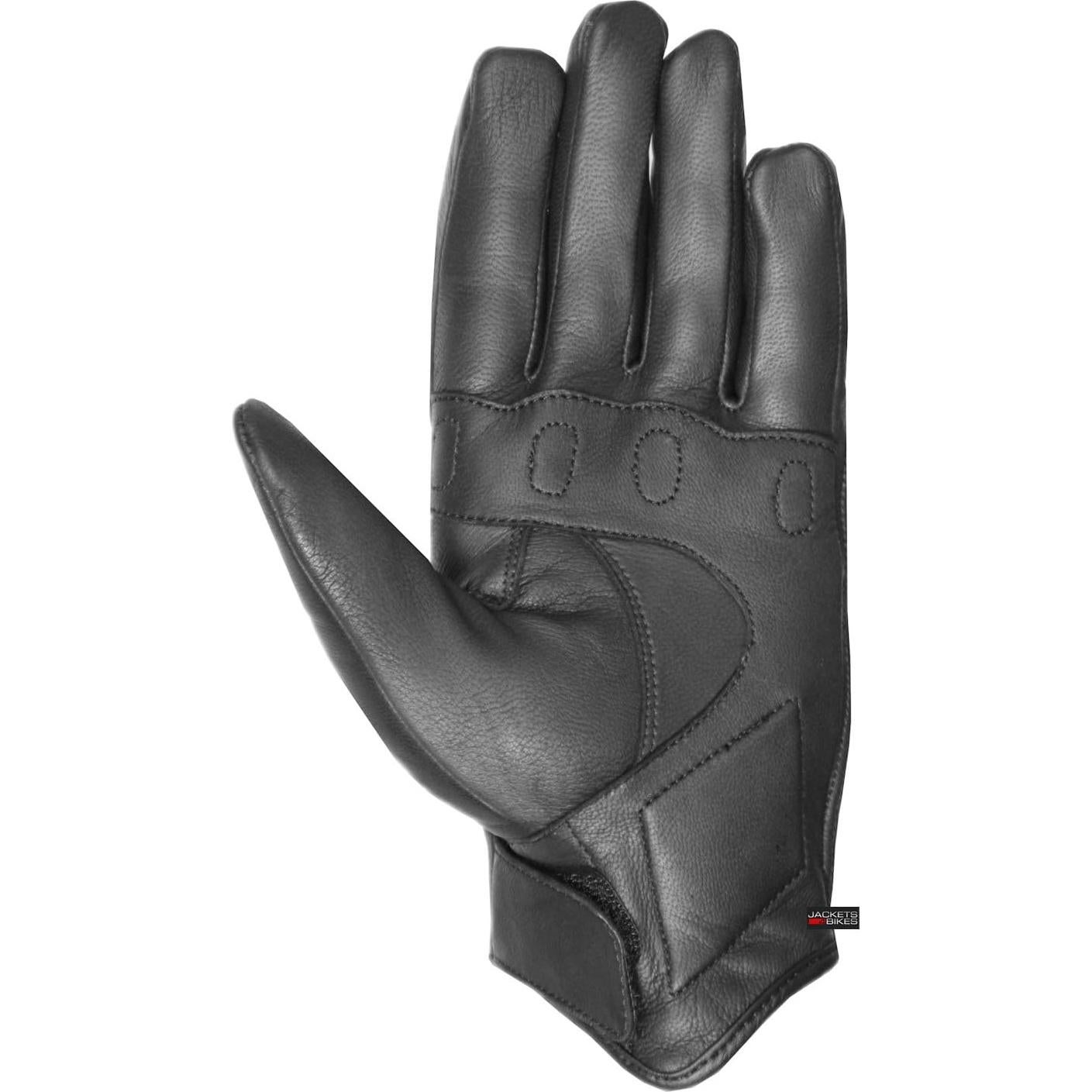 Guantes de Cuero Jackets 4 Bikes G57 Negros para Motocicleta