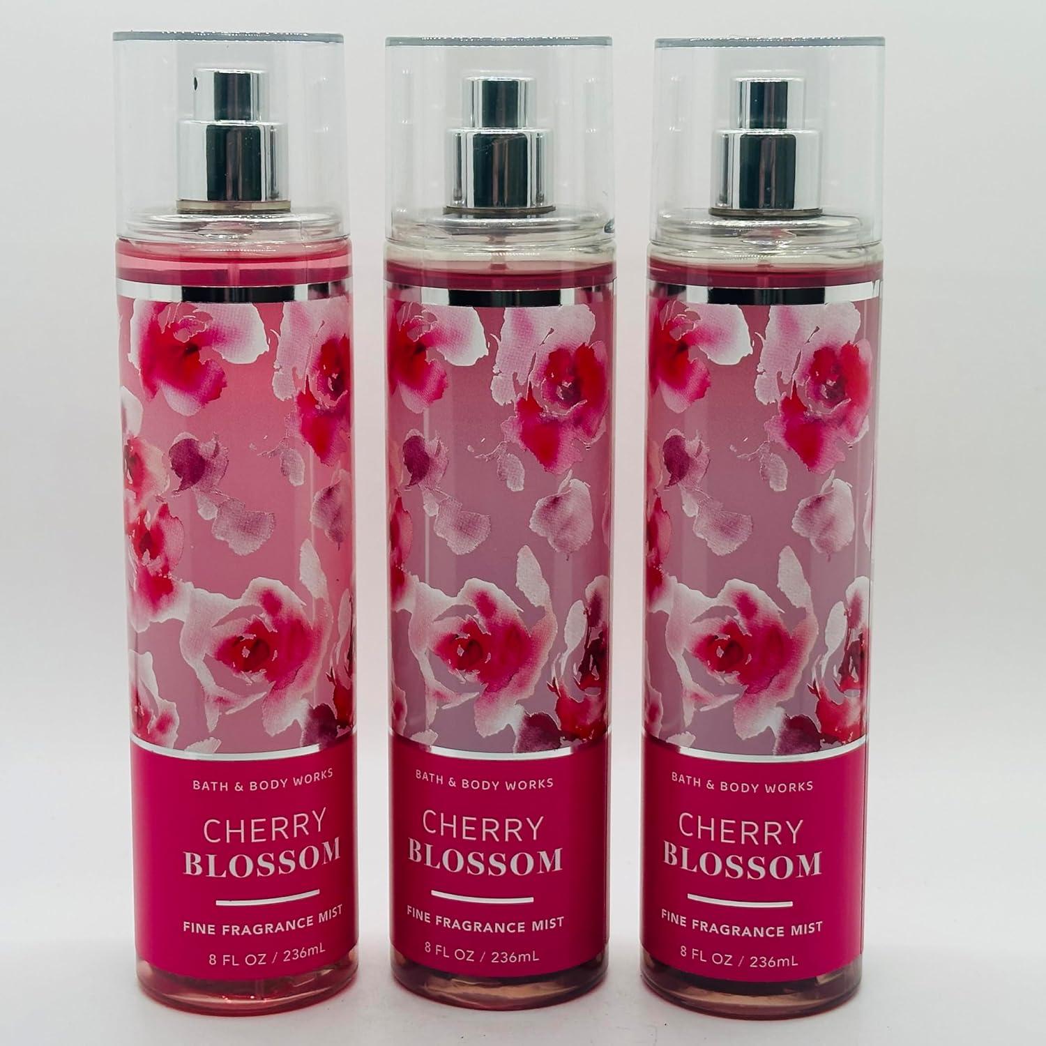 Lote de 3 Mist de Fragancia Cherry Blossom Bath & Body Works 236ml