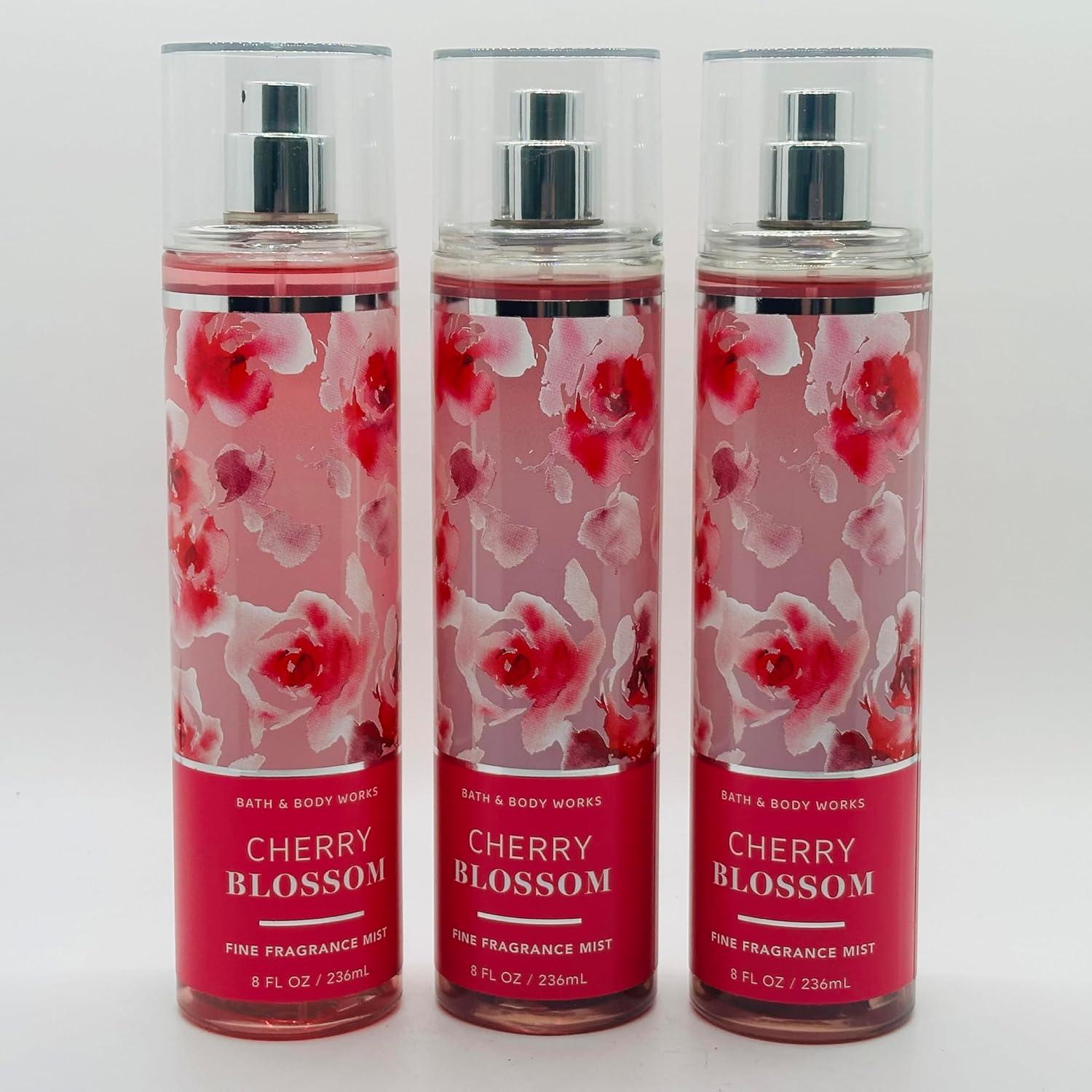 Lote de 3 Mist de Fragancia Cherry Blossom Bath & Body Works 236ml