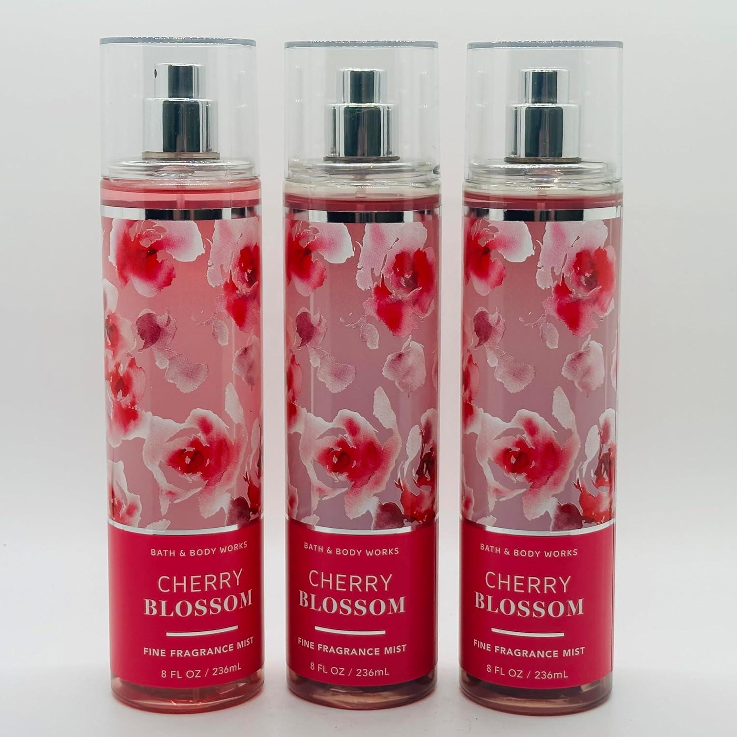 Lote de 3 Mist de Fragancia Cherry Blossom Bath & Body Works 236ml