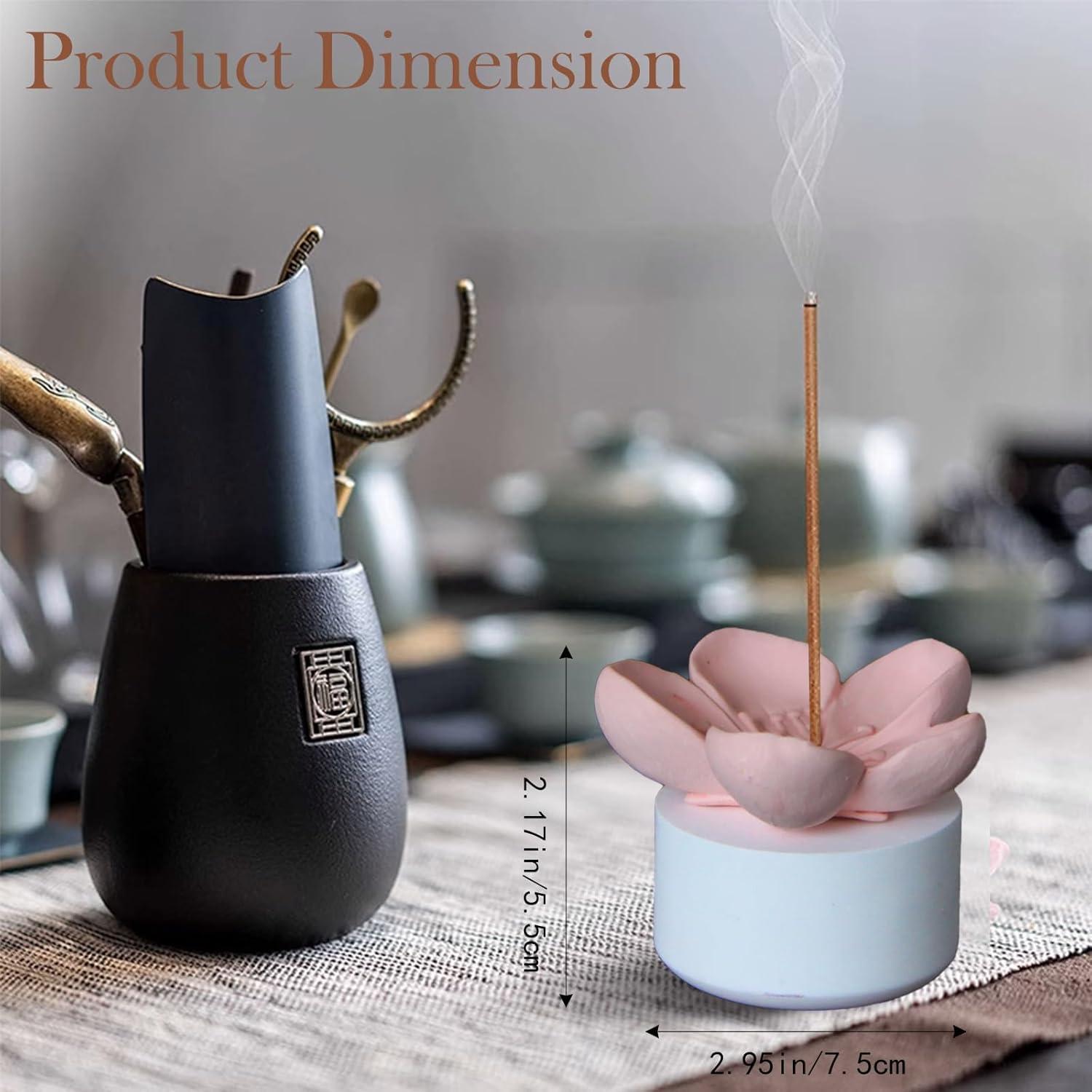 Soporte de Incienso Riadyet Flor de Cerezo Yeso Rosa 7.5cm