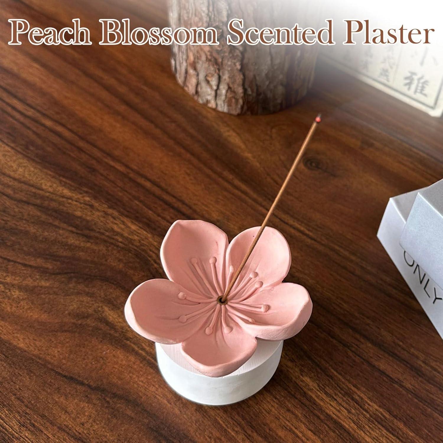 Soporte de Incienso Riadyet Flor de Cerezo Yeso Rosa 7.5cm