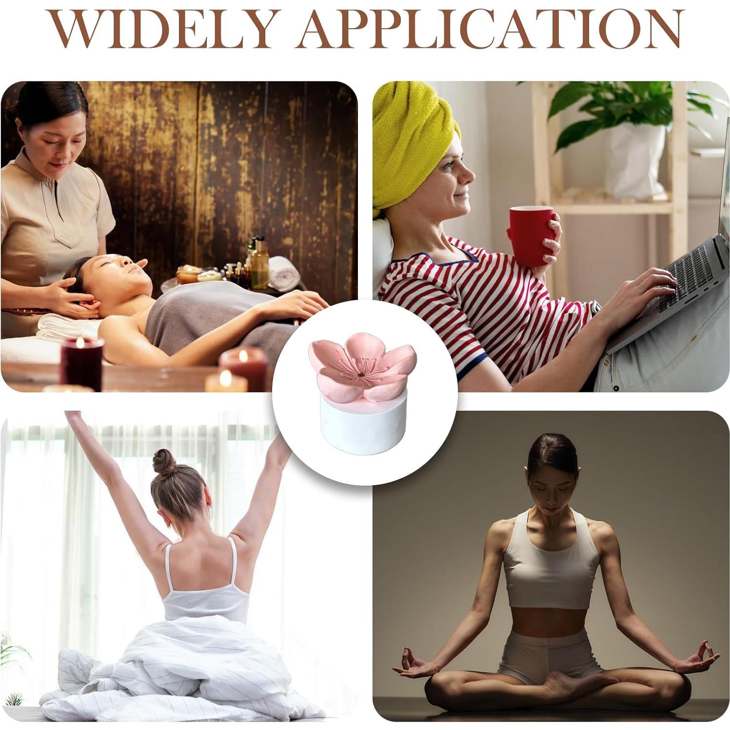 Soporte de Incienso Riadyet Flor de Cerezo Yeso Rosa 7.5cm