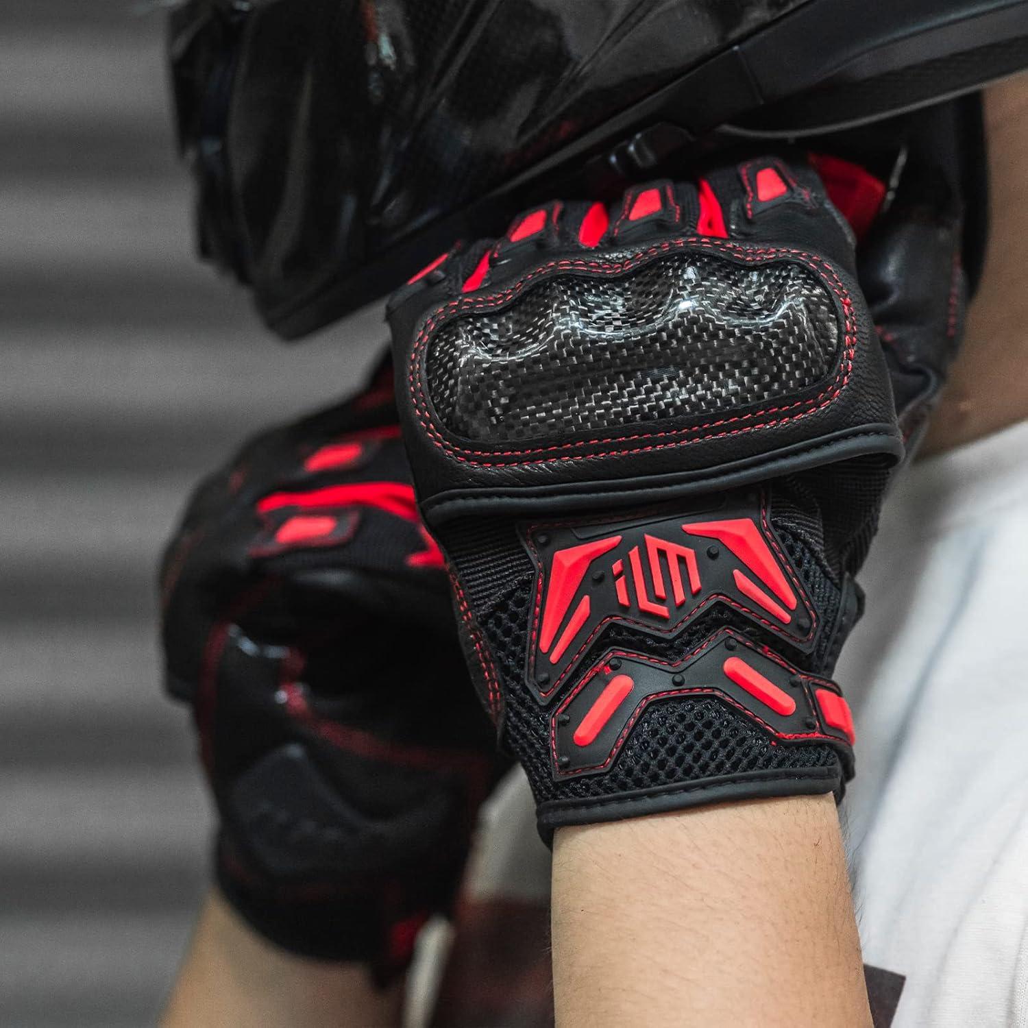 Guantes Motociclismo ILM GST301 Rojo XXL Táctiles