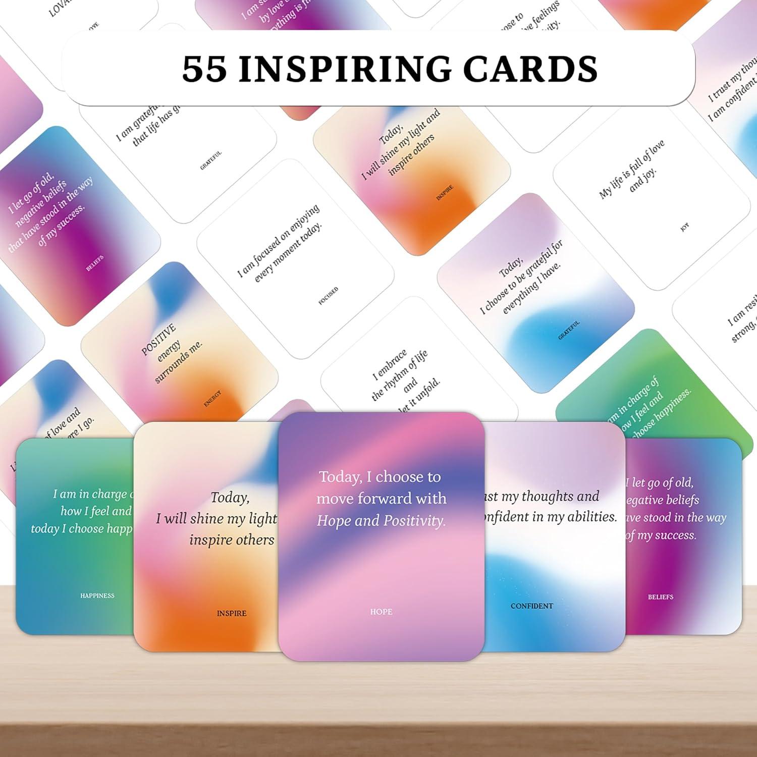 Tarjetas de Afirmación Positiva BIROYAL - 55 Tarjetas de Mindfulness