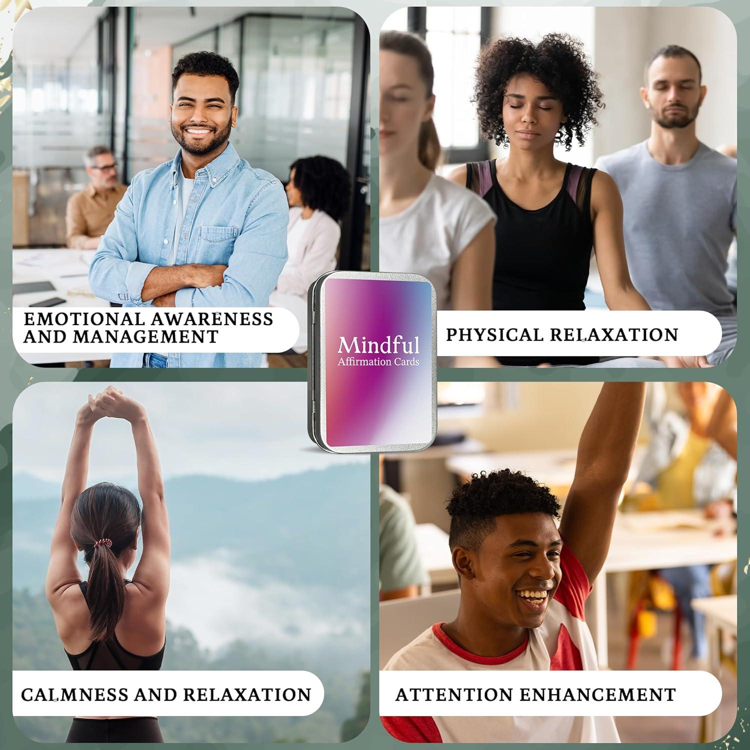 Tarjetas de Afirmación Positiva BIROYAL - 55 Tarjetas de Mindfulness