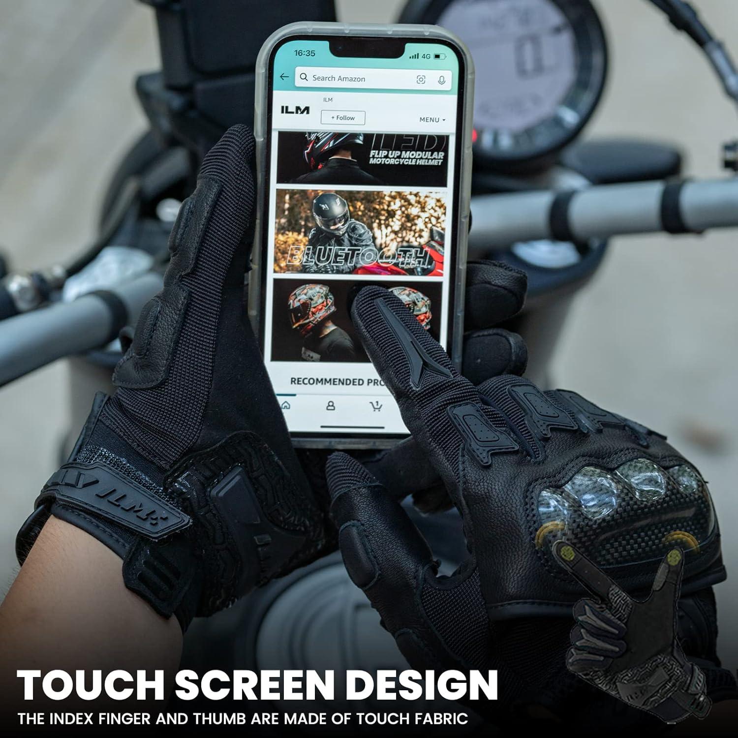 Guantes de Motociclismo ILM GST301 Táctiles y Resistentes