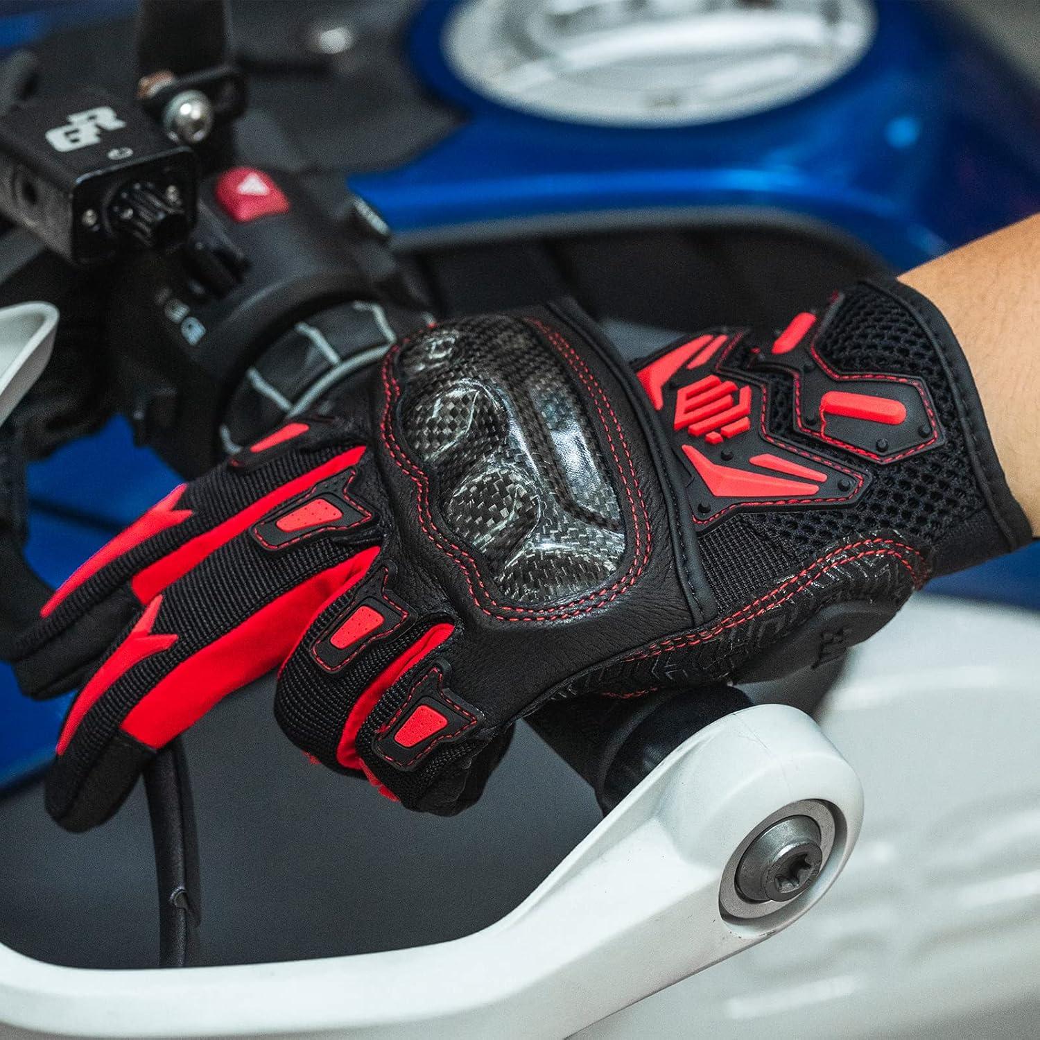 Guantes de Motocross ILM GST301 Rojo XL Táctiles y Resistentes