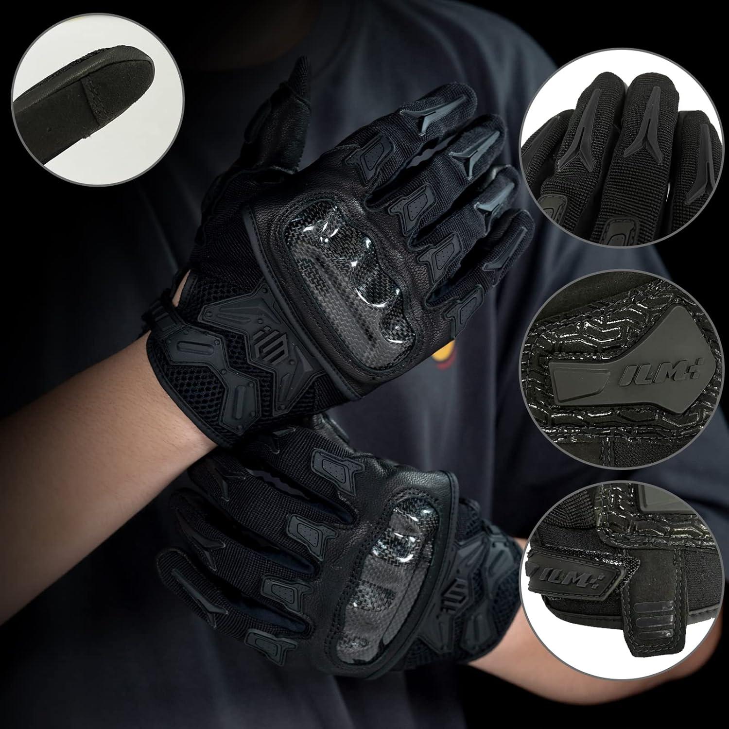 Guantes de Motociclismo ILM GST301 Táctiles y Resistentes XL