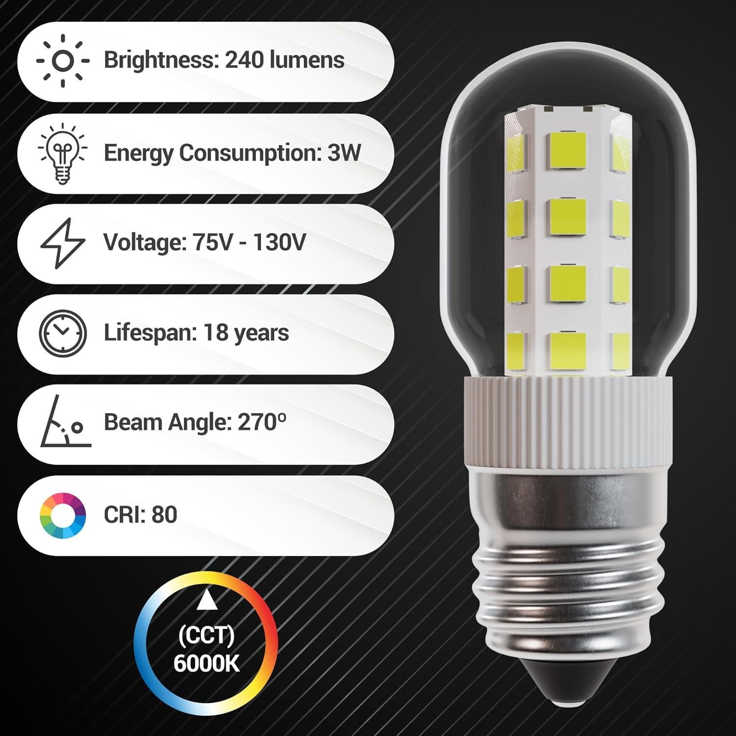 Bombilla LED Dimmable BlueStars E17 3W 6000K Luz Fría - 3 Pzas