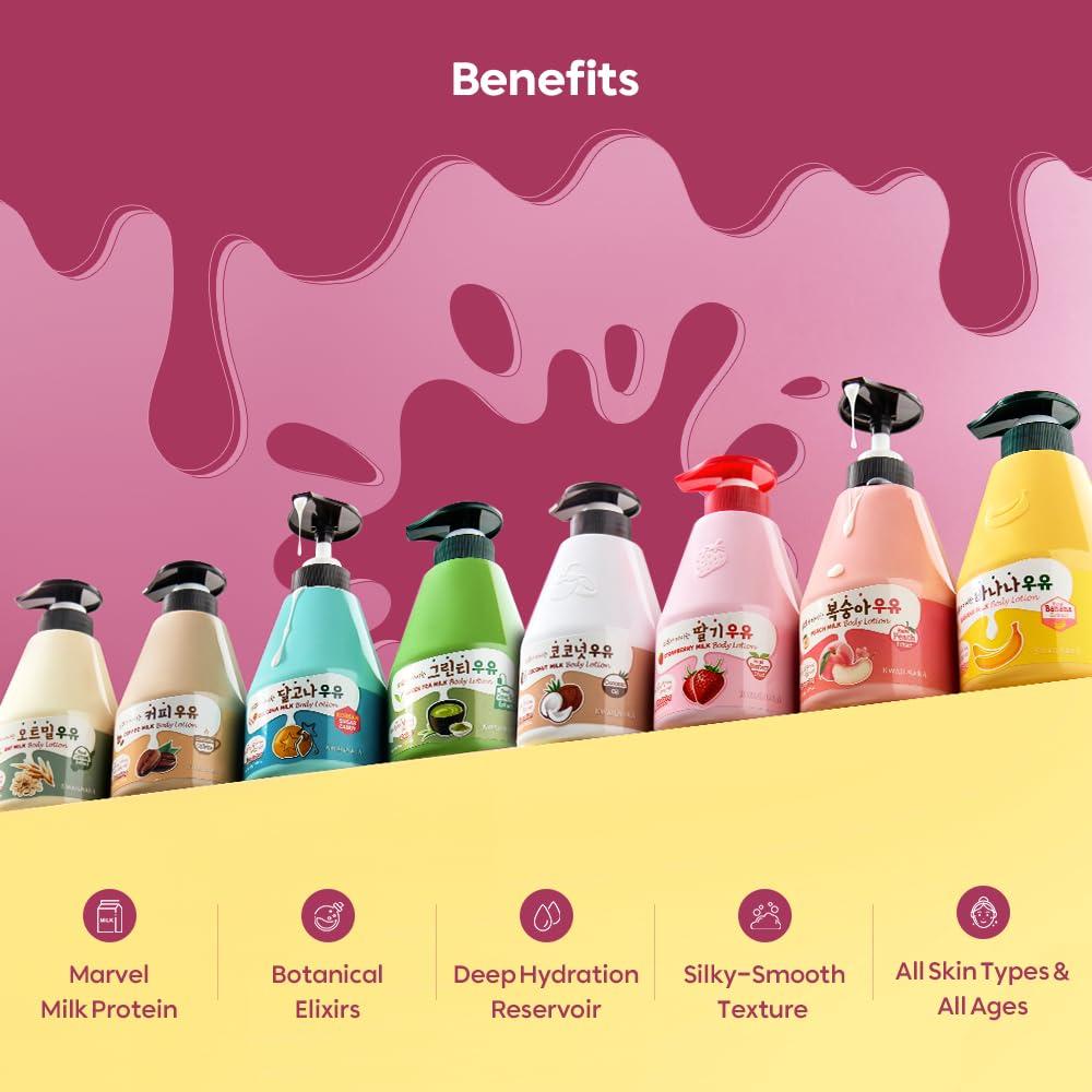 Loción Corporal Hidratante de Leche de Fresa WELCOS 560g