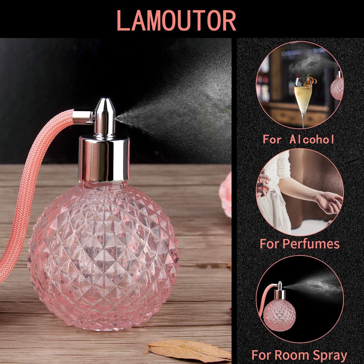 Botella de Perfume Vintage Lamoutor 100ml Rosa Recargable