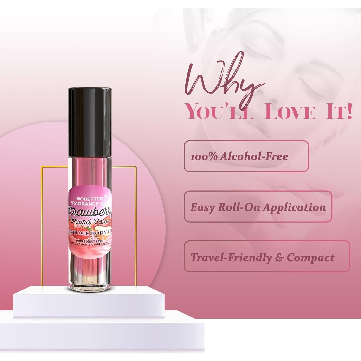Aceite de Fragancia MoBetter Pastel de Fresa 32g Viaje