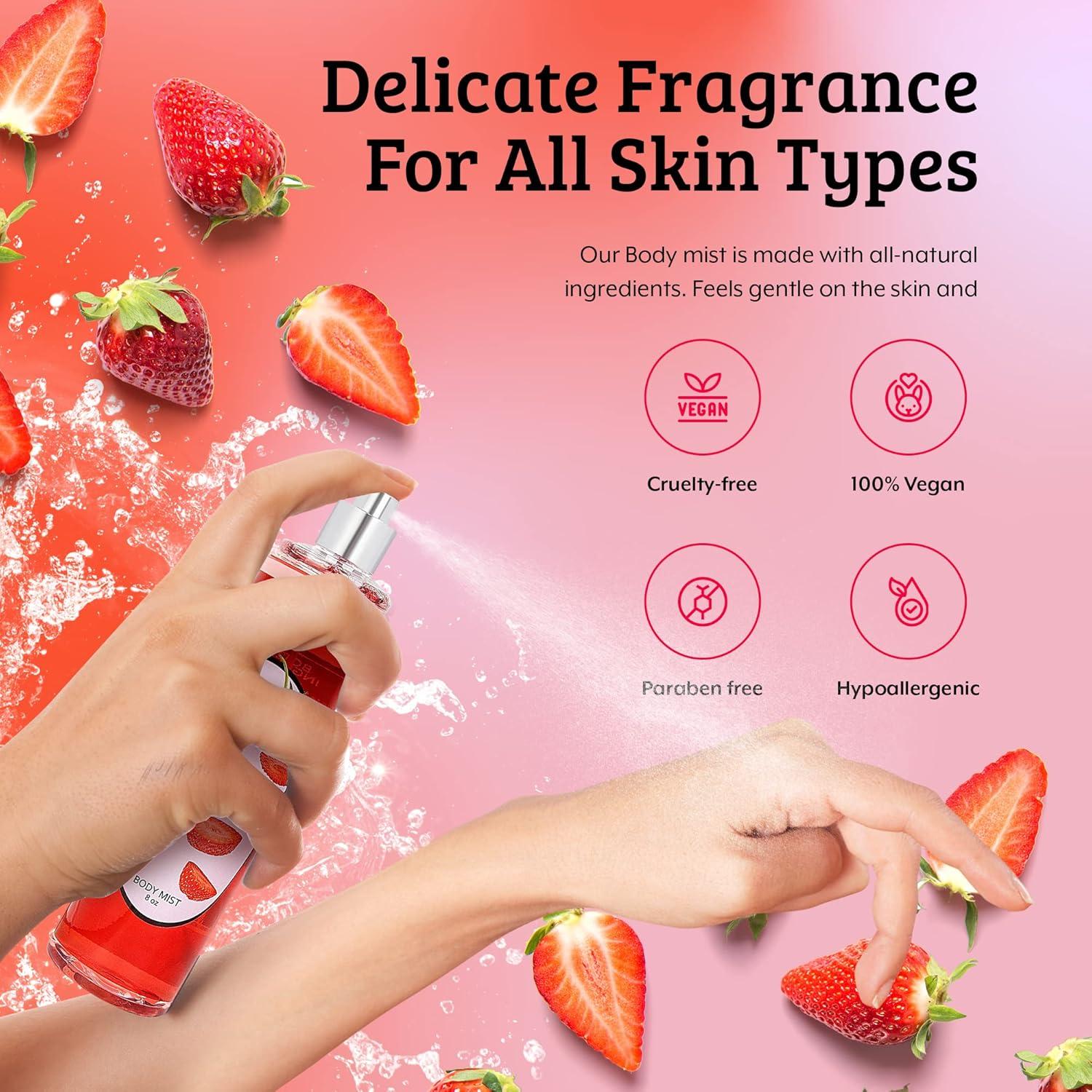 Bruma Corporal Aromática Fresa Lujo 226.8g Sin Alcohol