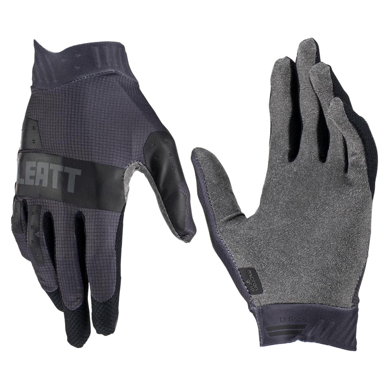 Guantes Leatt Moto 1.5 GripR Adulto Negro/Gris Pequeño
