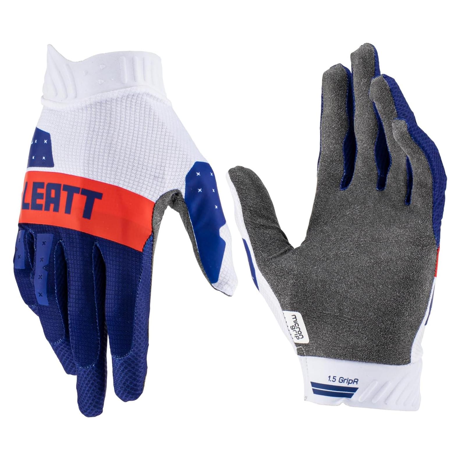Guantes Leatt Moto 1.5 GripR Adulto Rojo/Azul Mediano
