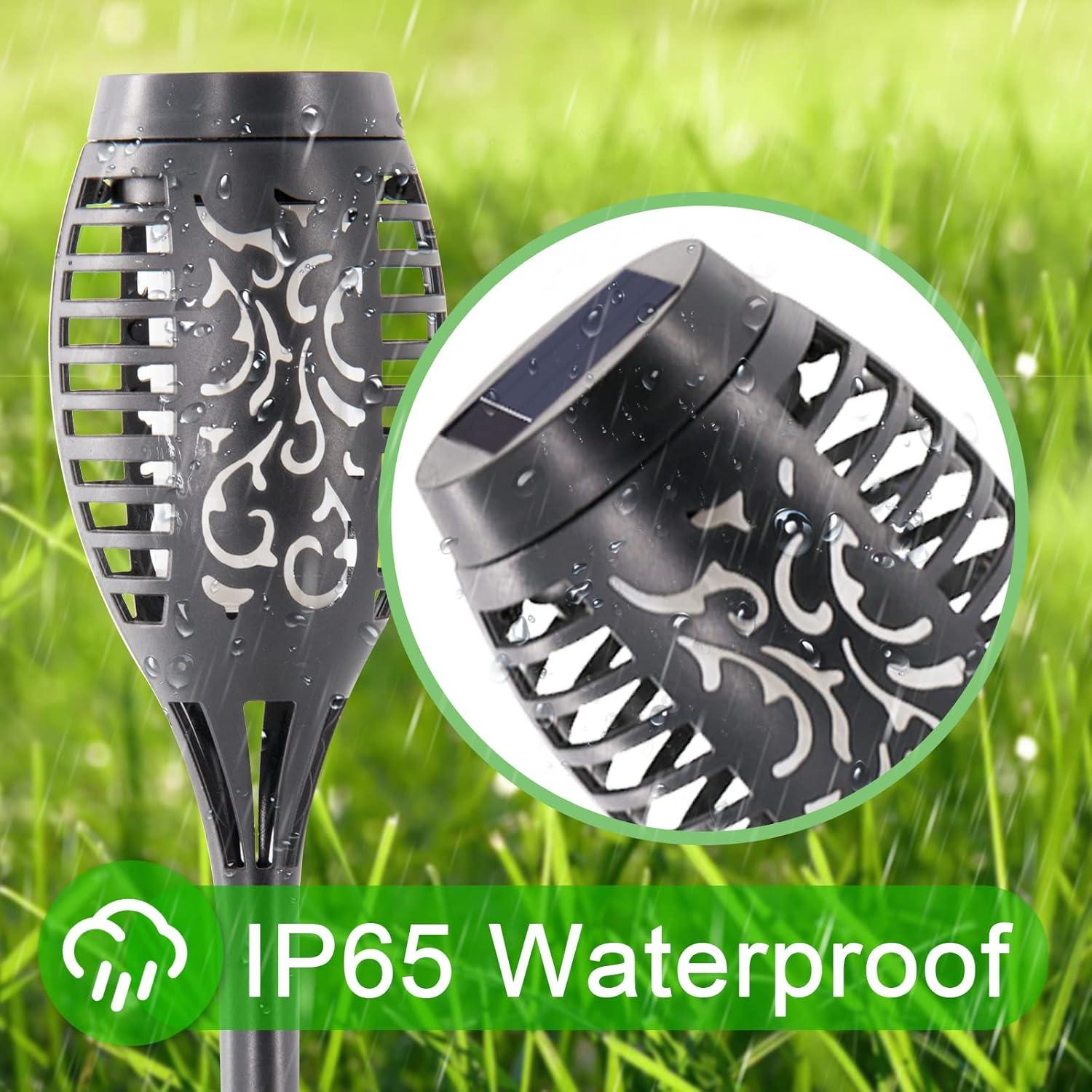 Luces de antorcha solar COCOMOX 8 LED amarillas decorativas