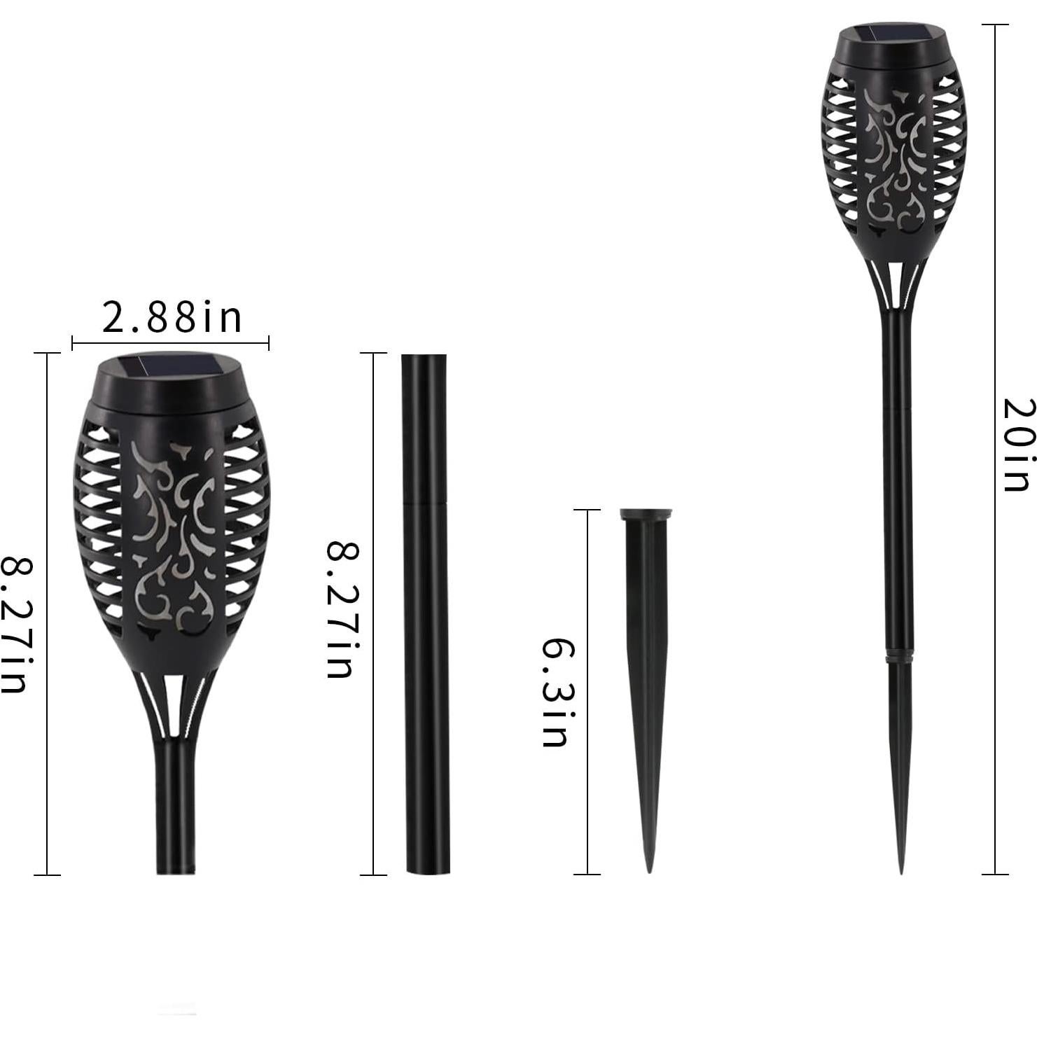 Luces de antorcha solar COCOMOX 8 LED amarillas decorativas