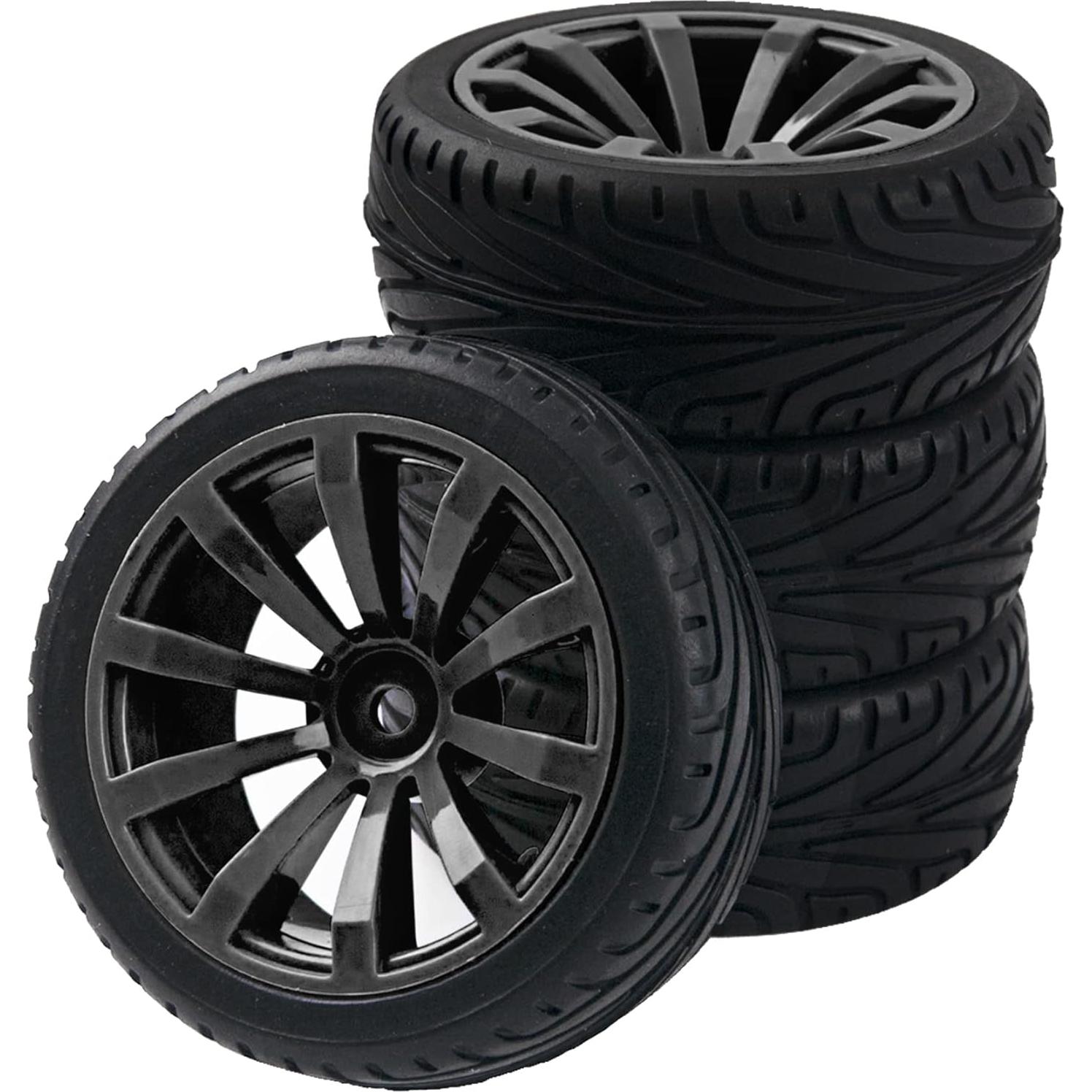 Ruedas de 10 Radios HIRCQOO 12 mm Neumáticos Goma RC 1/10