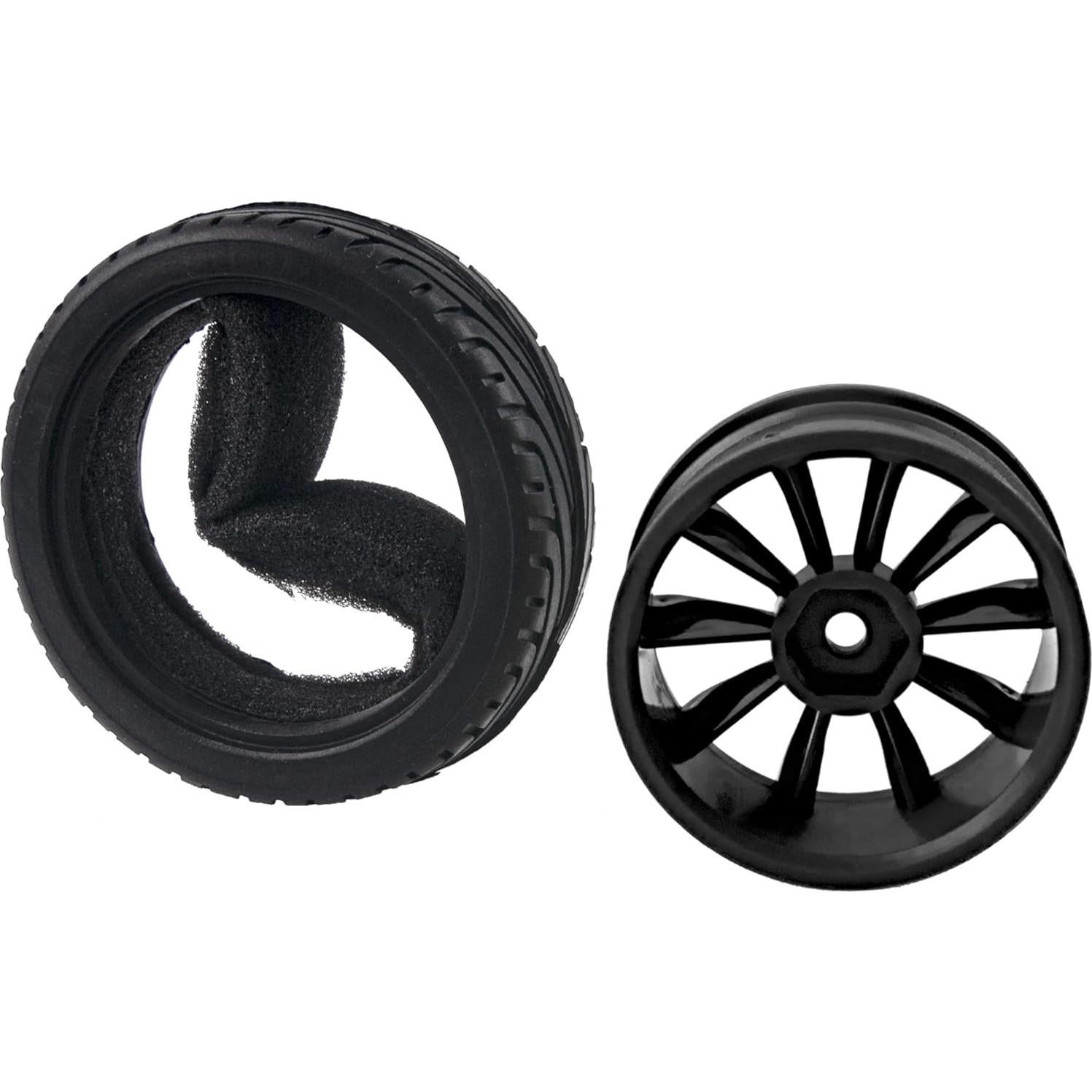 Ruedas de 10 Radios HIRCQOO 12 mm Neumáticos Goma RC 1/10