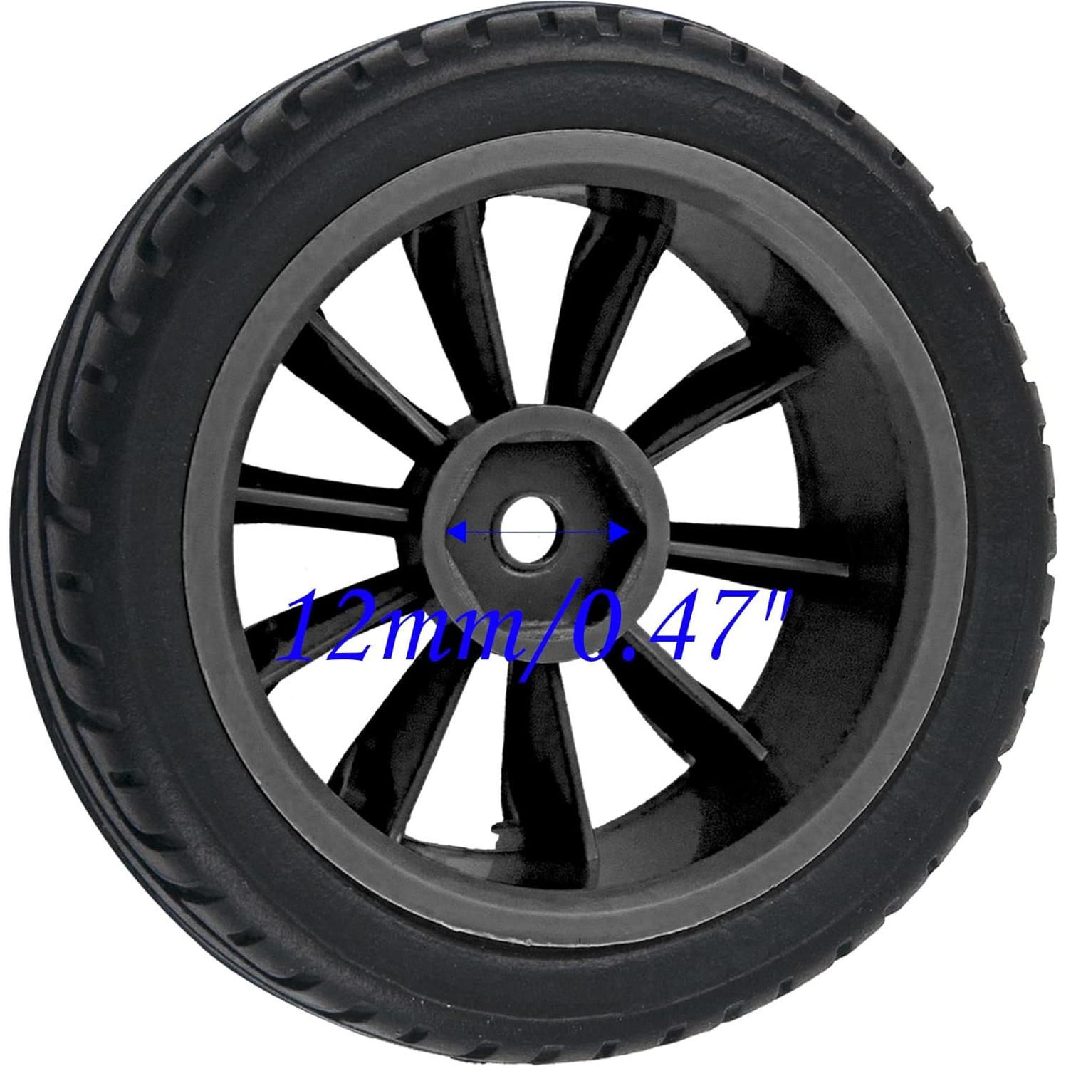 Ruedas de 10 Radios HIRCQOO 12 mm Neumáticos Goma RC 1/10