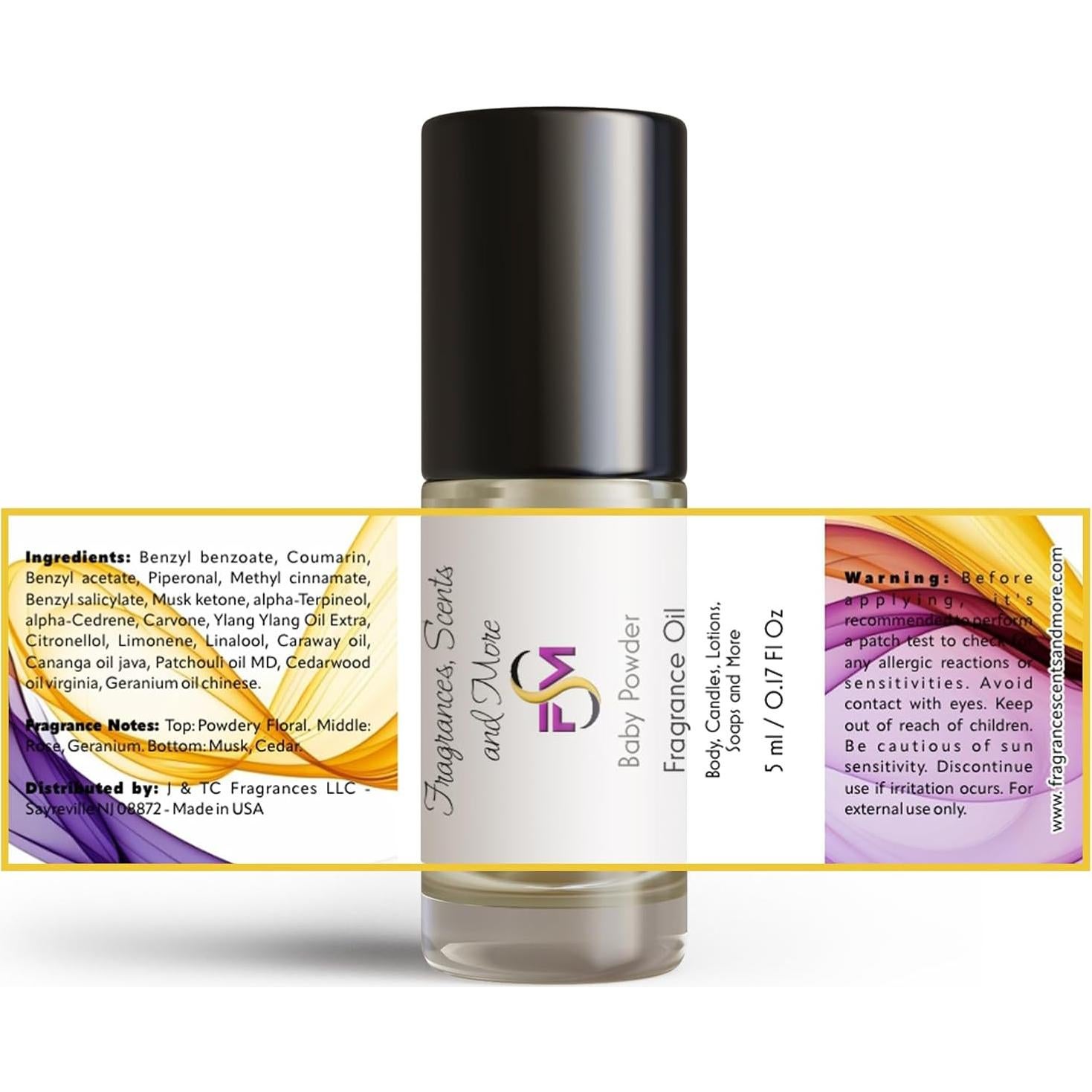 Aceite de Fragancia Corporal J & TC - 5ml Floral Polvoriento