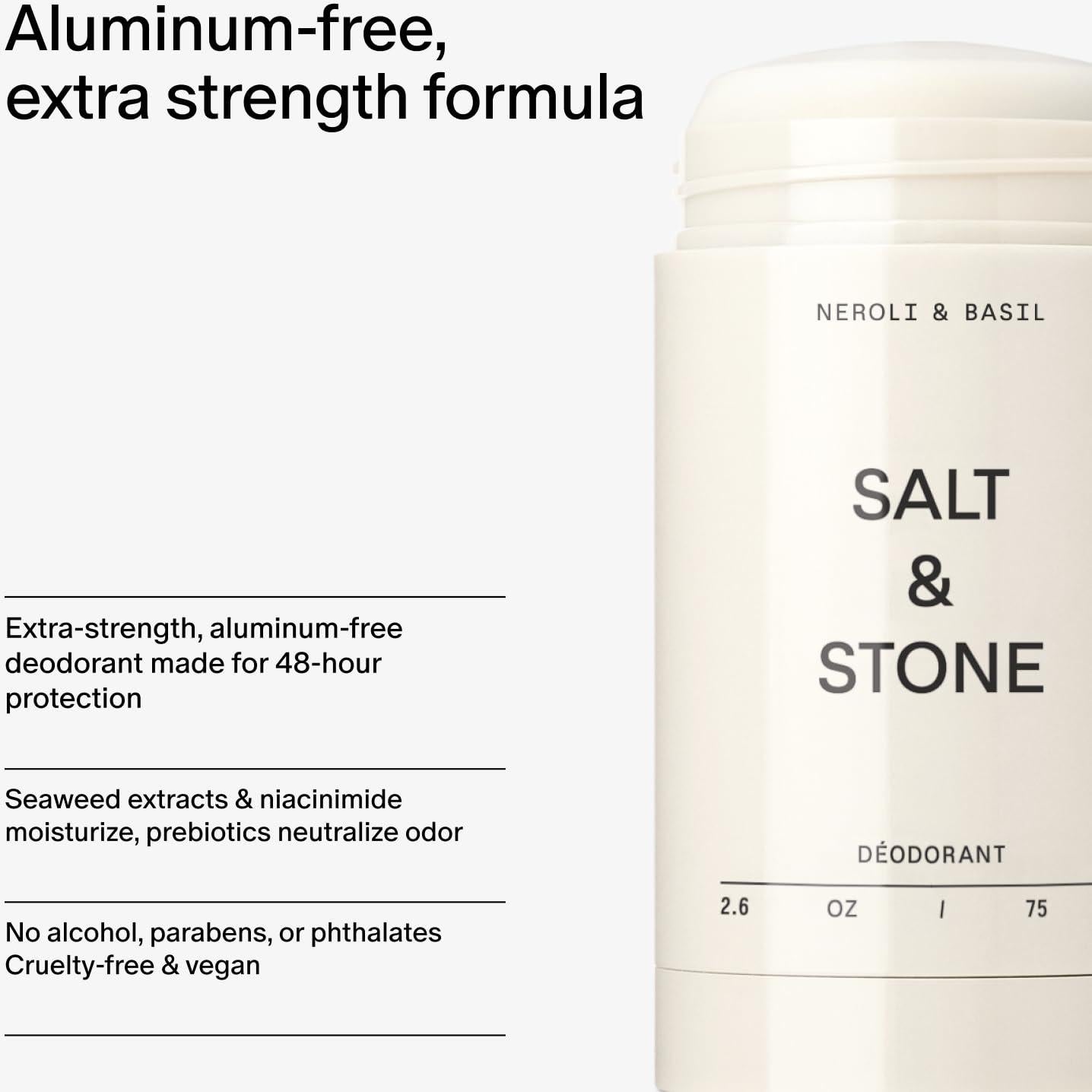 Desodorante Natural SALT & STONE 73.9g Unisex Neroli y Albahaca