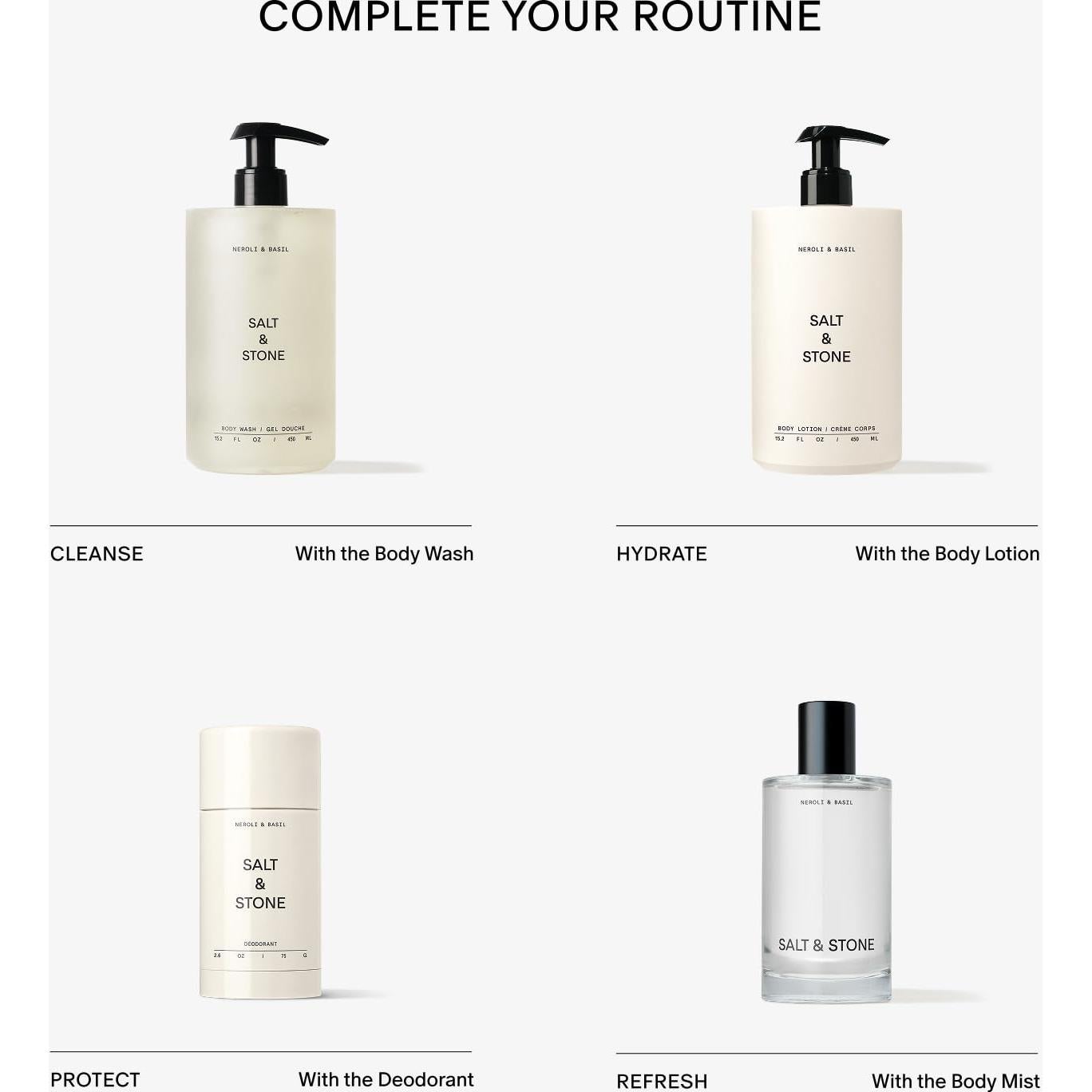 Desodorante Natural SALT & STONE 73.9g Unisex Neroli y Albahaca