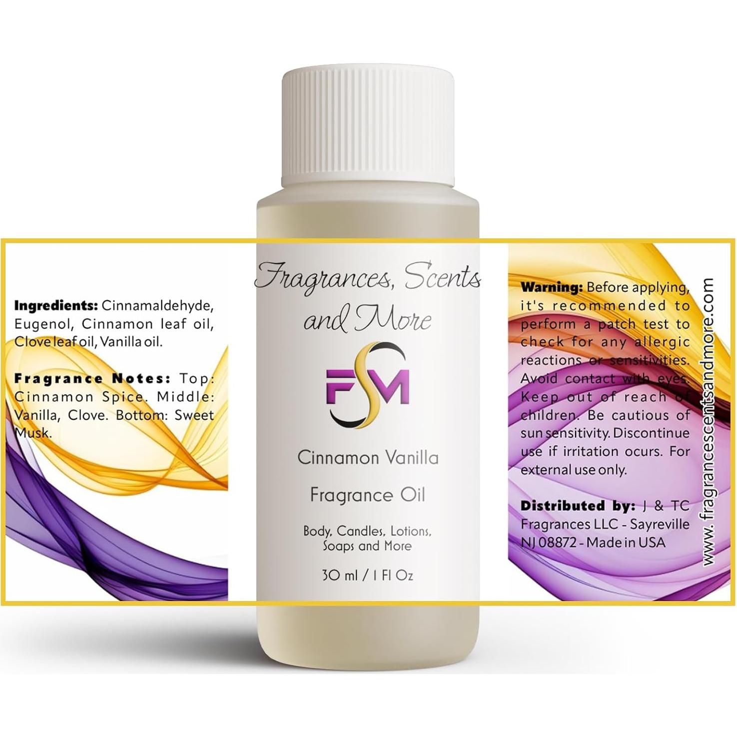 Aceite de Fragancia Canela y Vainilla J & TC 30ml