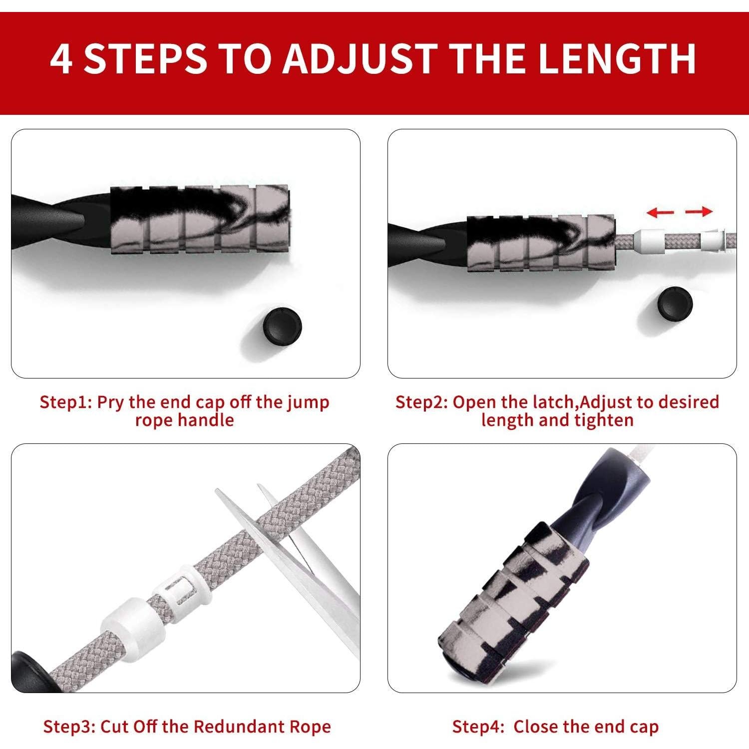 Jump rope, Professional Weighted Jump rope workout, Adjustable Tangle-Free with Ball Bearings Exerciser Jump ropes for Cardio, Endurance Training, Fitness Workouts, Jumping Exercise