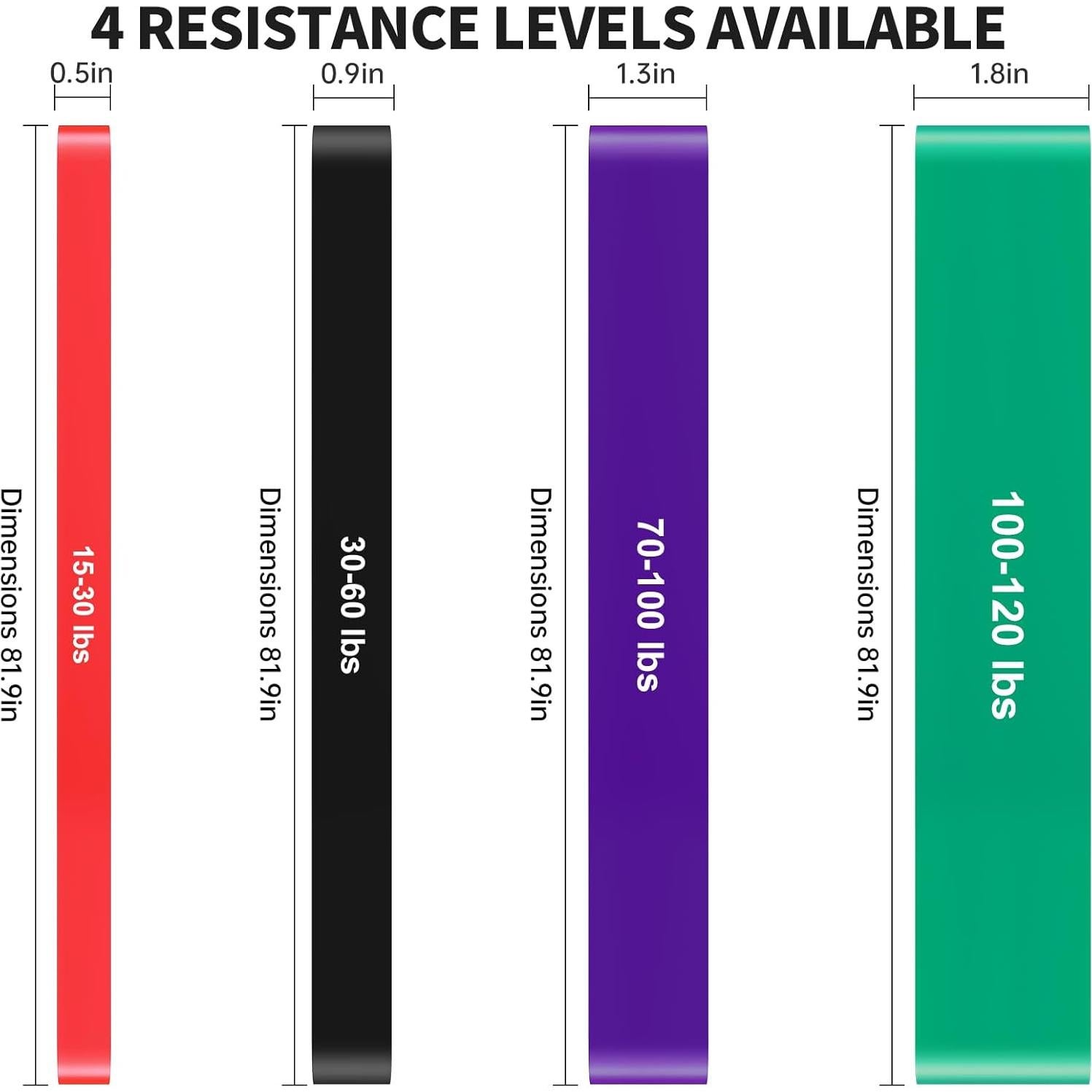 Conjunto de bandas de resistencia YONKFUL 15-120 LBS para ejercicio