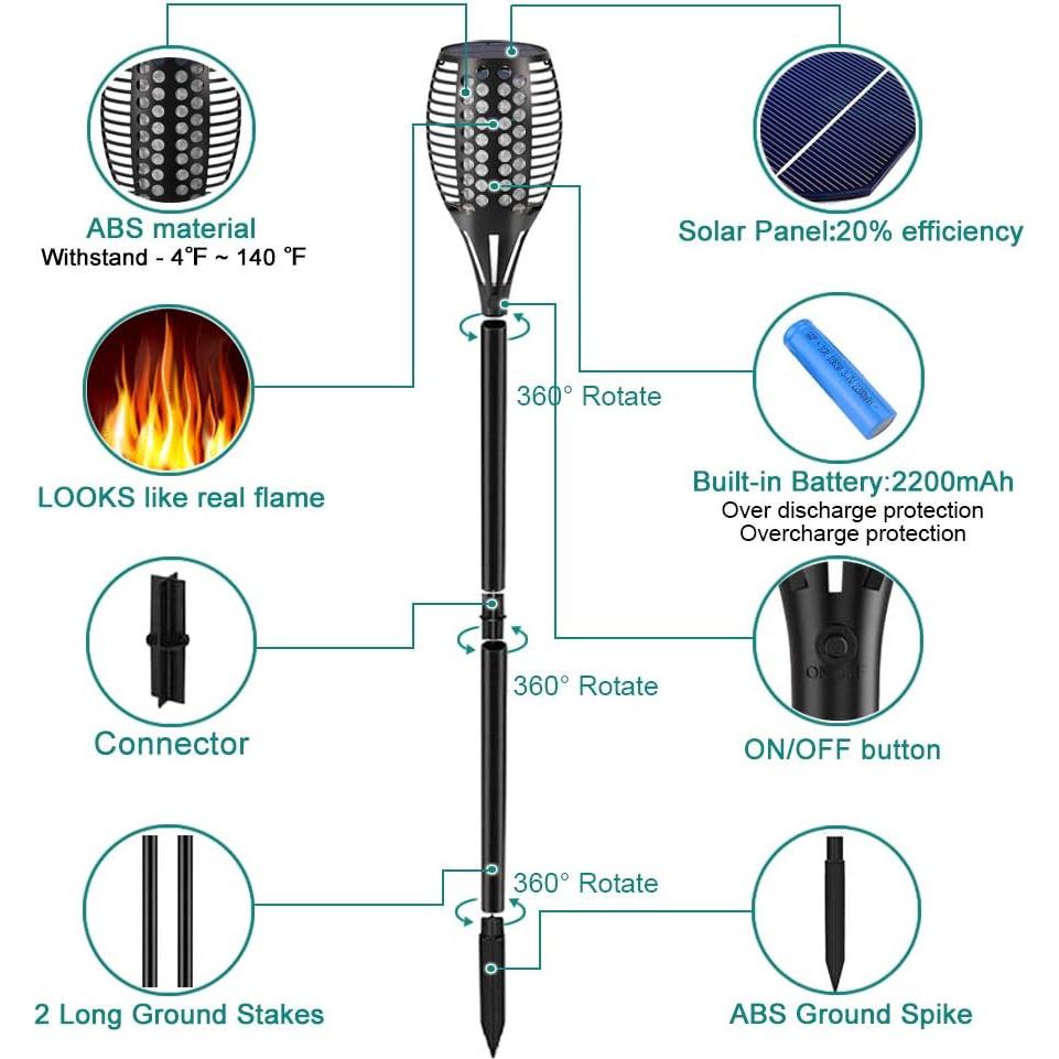 Aityvert Luces Solares 4 Paquete 109 cm Antorchas LED