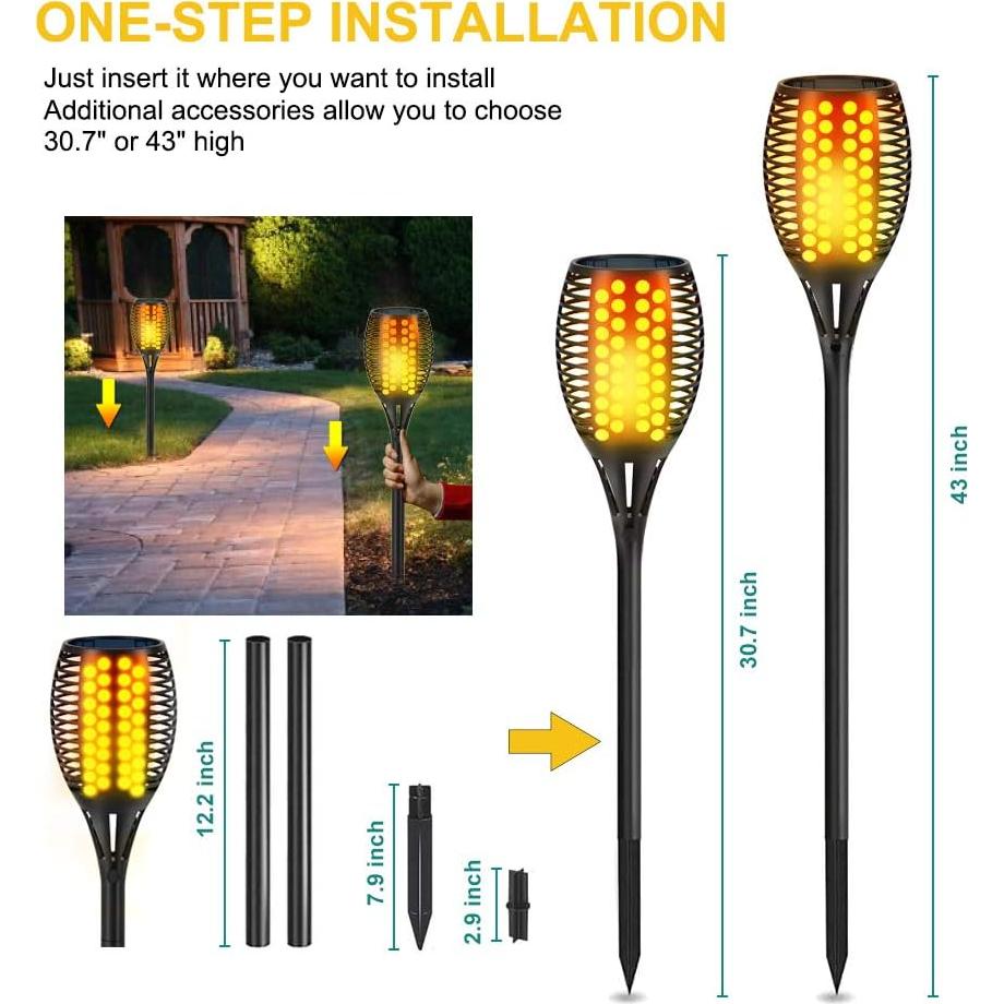 Aityvert Luces Solares 4 Paquete 109 cm Antorchas LED