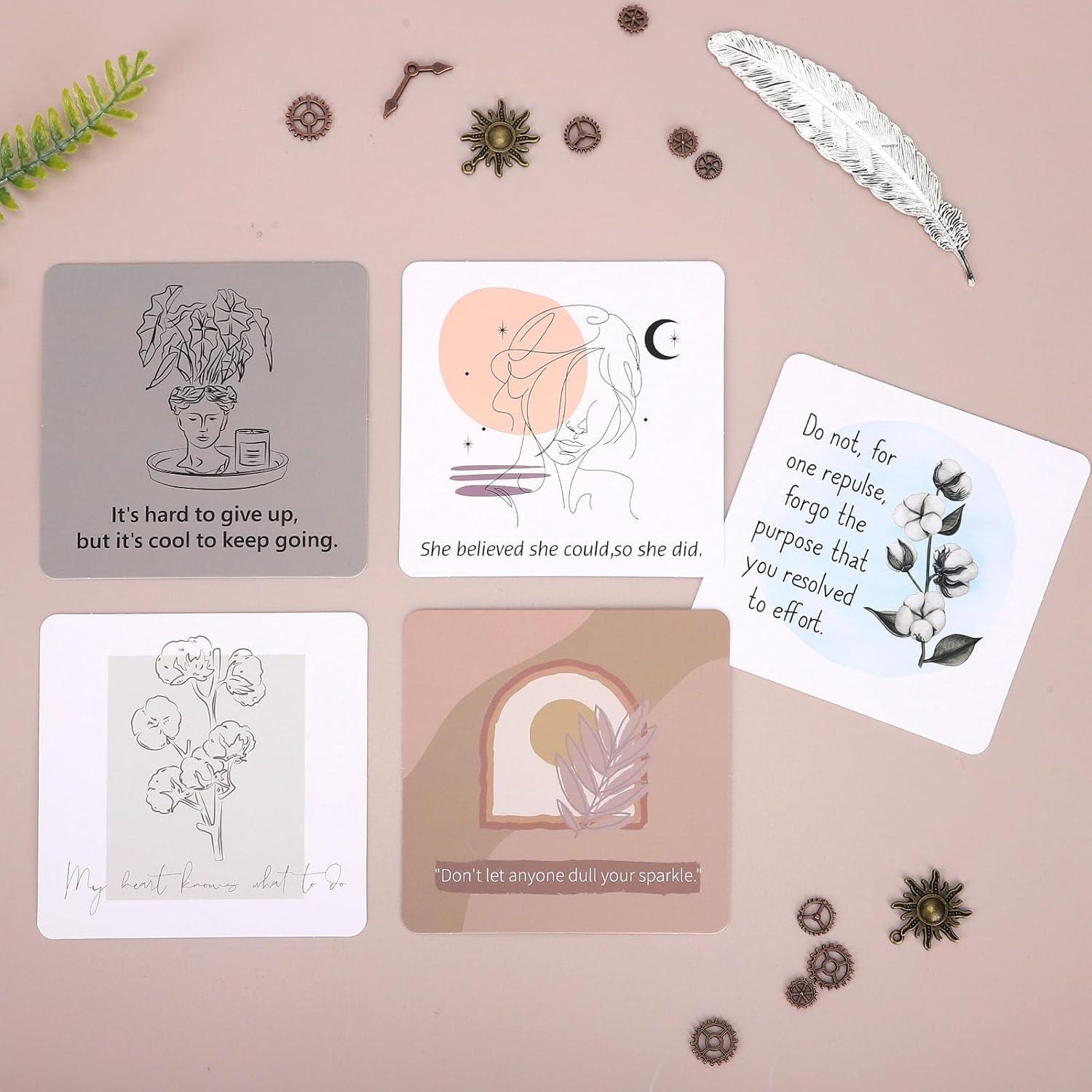 Tarjetas de Afirmación Lyuzecheean - 50 Tarjetas Motivacionales Rosa