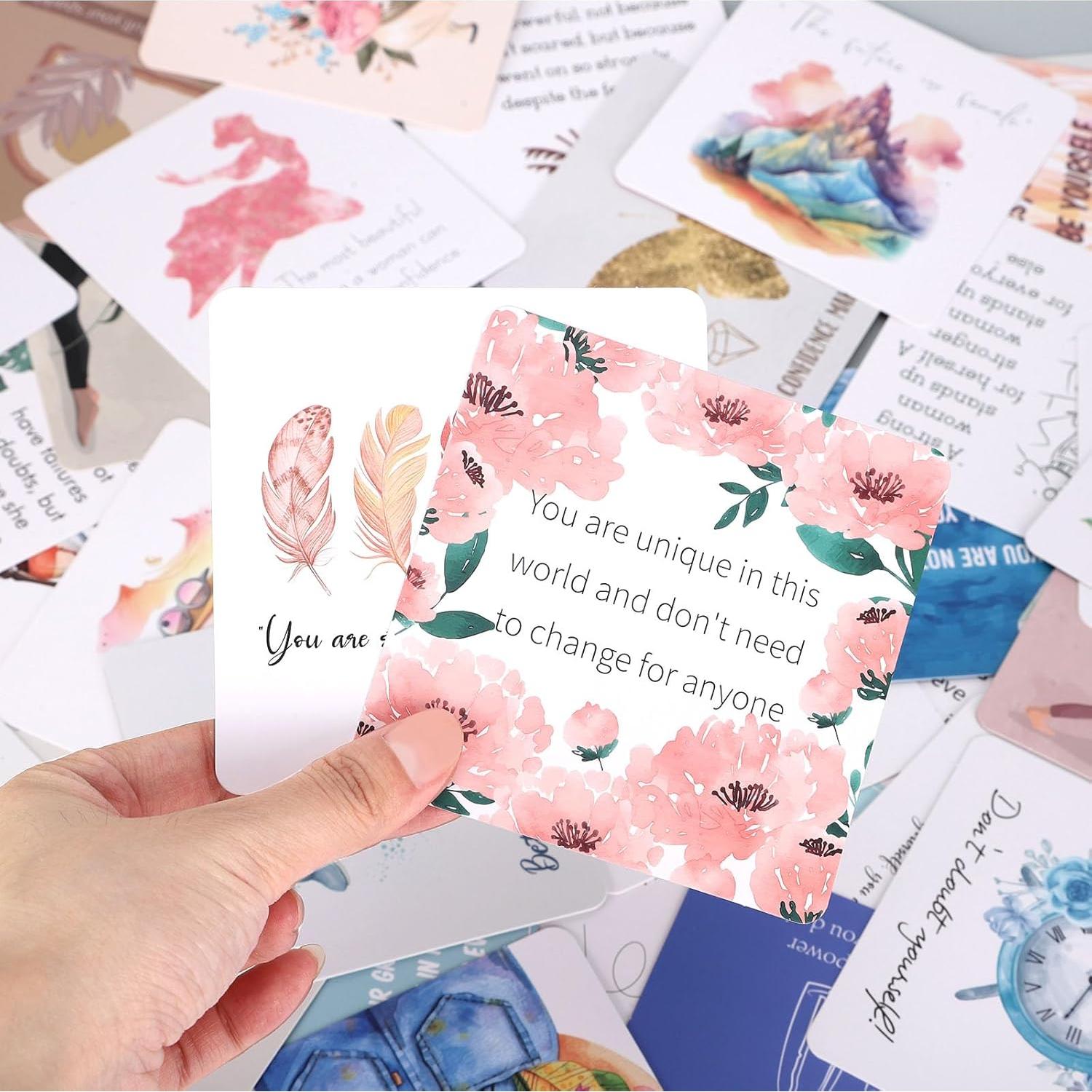 Tarjetas de Afirmación Lyuzecheean - 50 Tarjetas Motivacionales Rosa