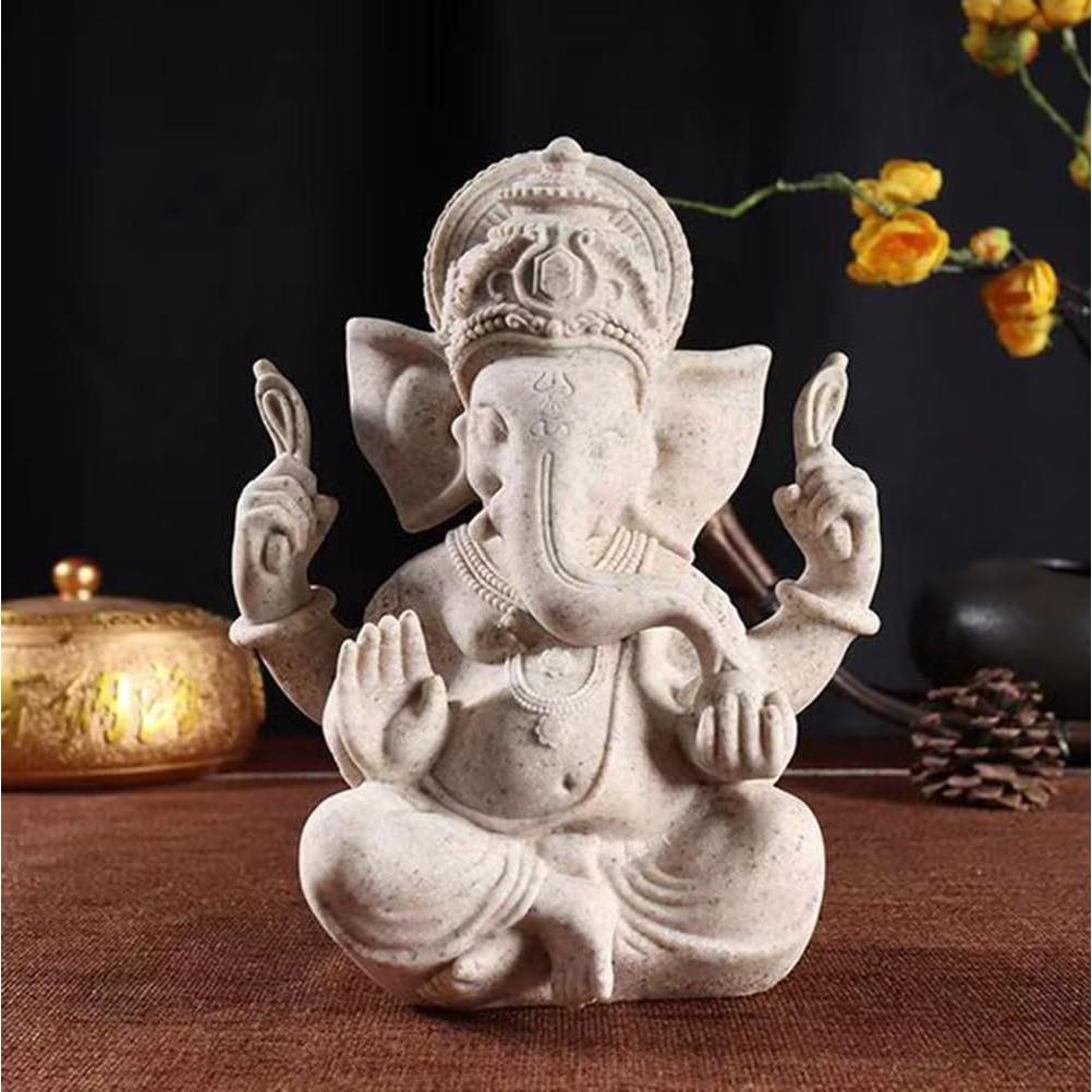 Estatua de Ganesha Hindú 20 cm - Decoración Zen Sandstone