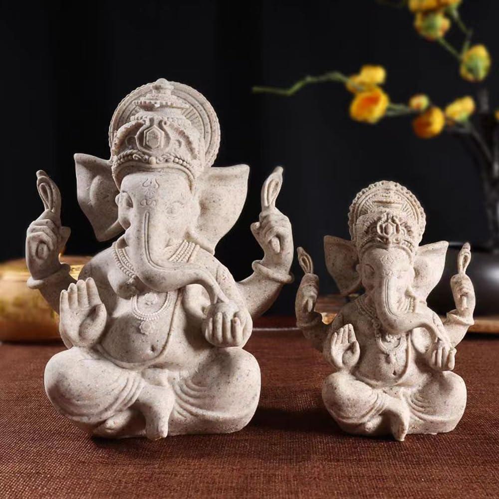 Estatua de Ganesha Hindú 20 cm - Decoración Zen Sandstone