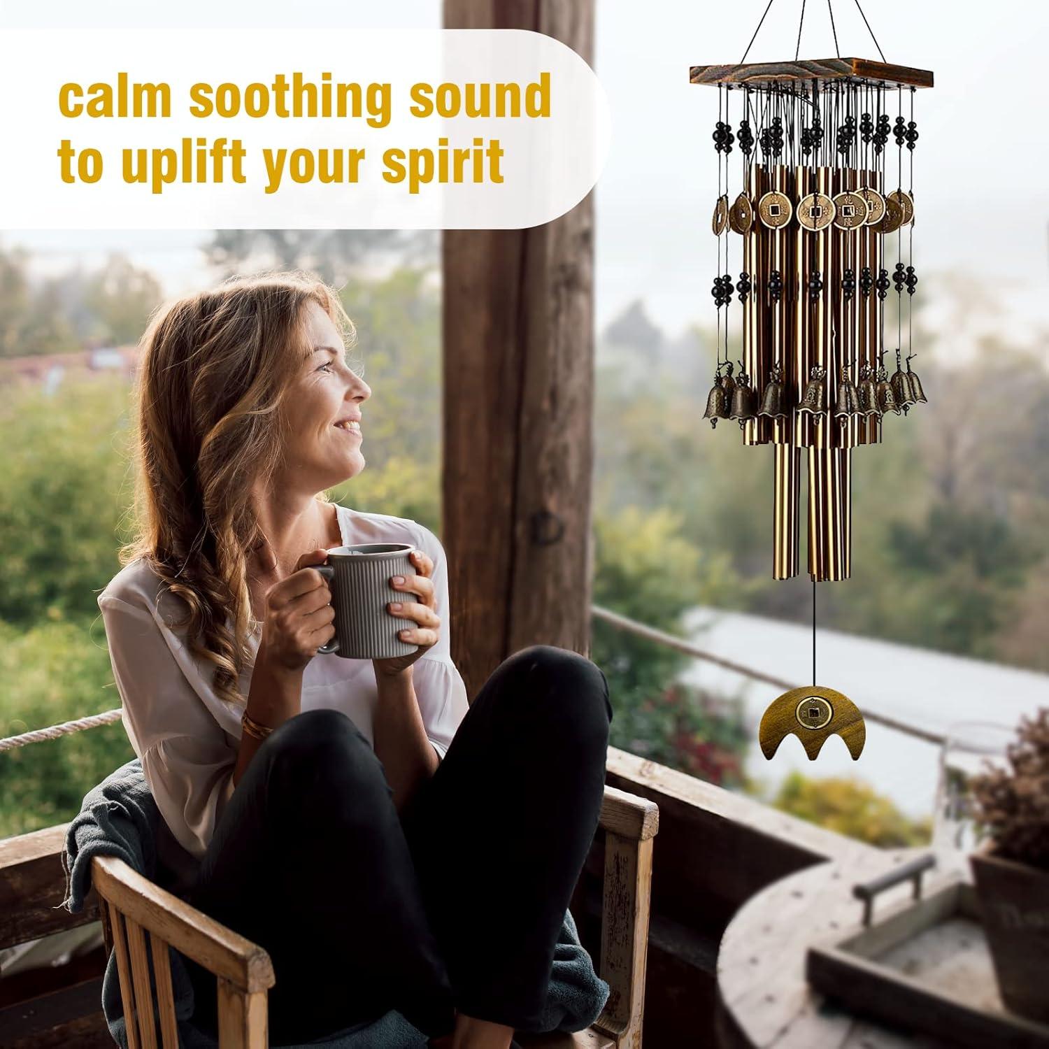 Campanas de Viento YLYYCC 76 cm con 24 Tubos de Cobre y 16 Campanas