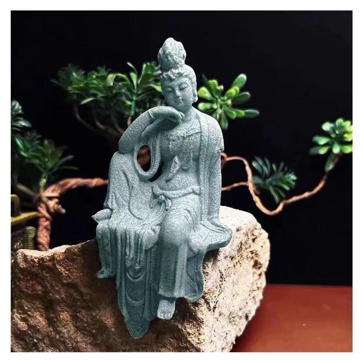 Estatua de Buda para Acuarios Livelyfish - 7.87 cm Arenisca