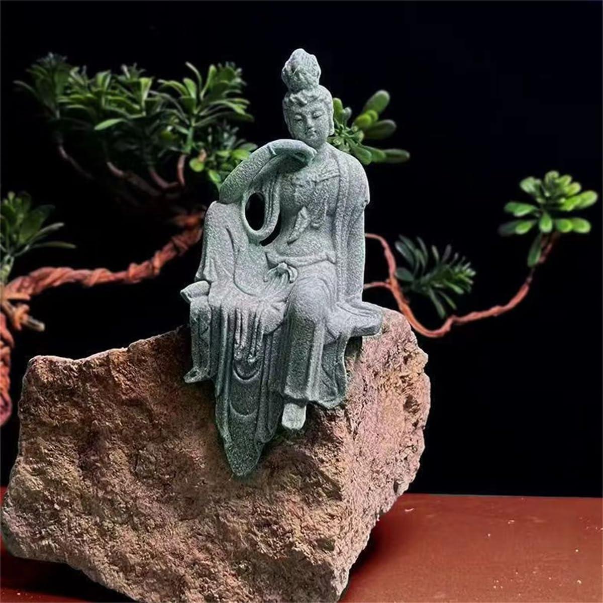 Estatua de Buda para Acuarios Livelyfish - 7.87 cm Arenisca