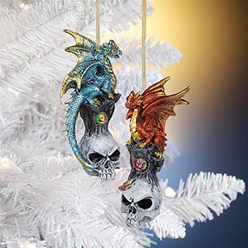 Adornos Navideños Dragones Skull Hollow - 2 Piezas 11.43 cm
