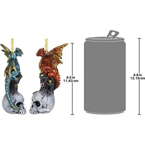 Adornos Navideños Dragones Skull Hollow - 2 Piezas 11.43 cm