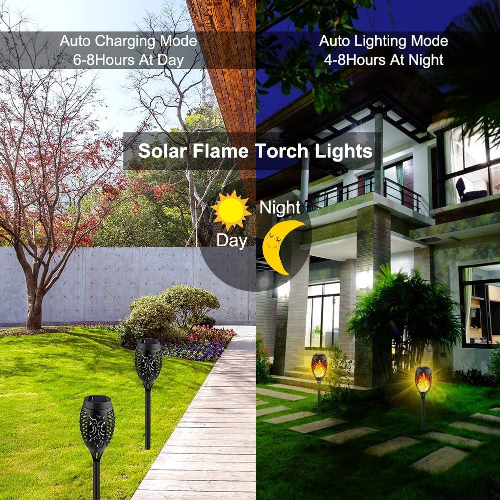 Kurifier 12 Luces Solares Antorcha LED Naranja Decorativas