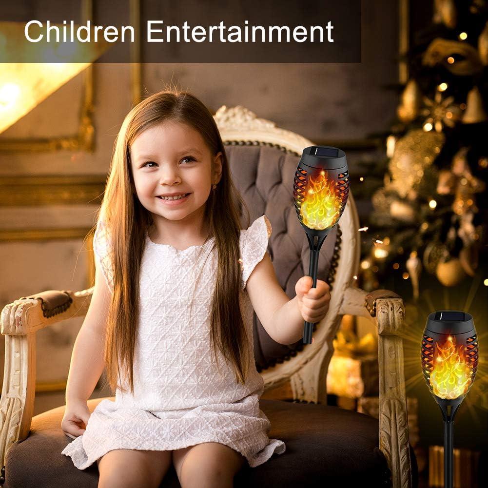 Kurifier 12 Luces Solares Antorcha LED Naranja Decorativas