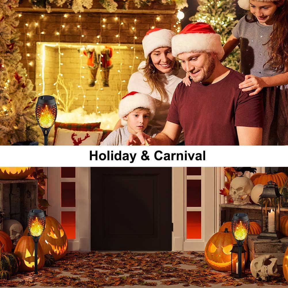 Kurifier 12 Luces Solares Antorcha LED Naranja Decorativas