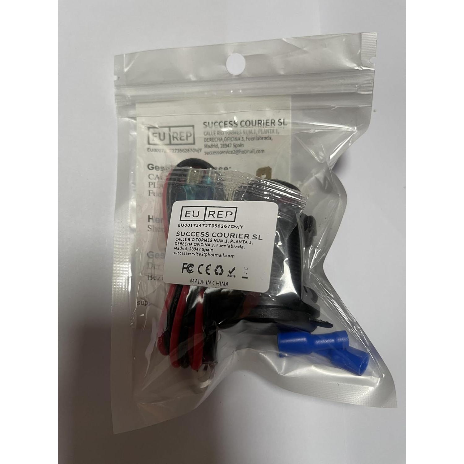 Cargador USB 4 Puertos Hapytrip 12V 78W con Voltímetro LED