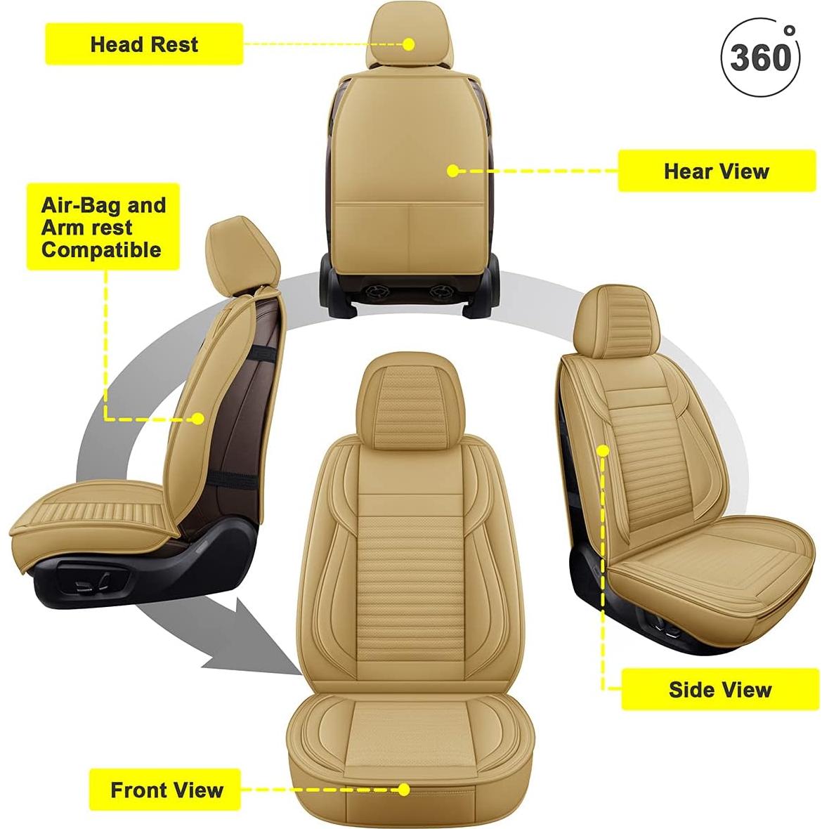 Funda de Asiento de Coche LINGVIDO Beige Universal para SUV